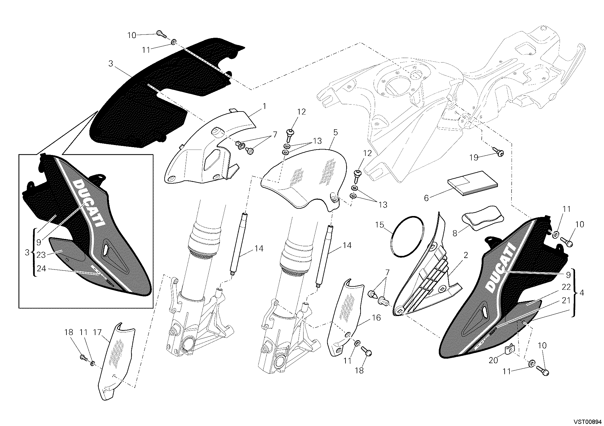 39A HABILLAGE POUR HYPERMOTARD 1100 EVO SP 2010