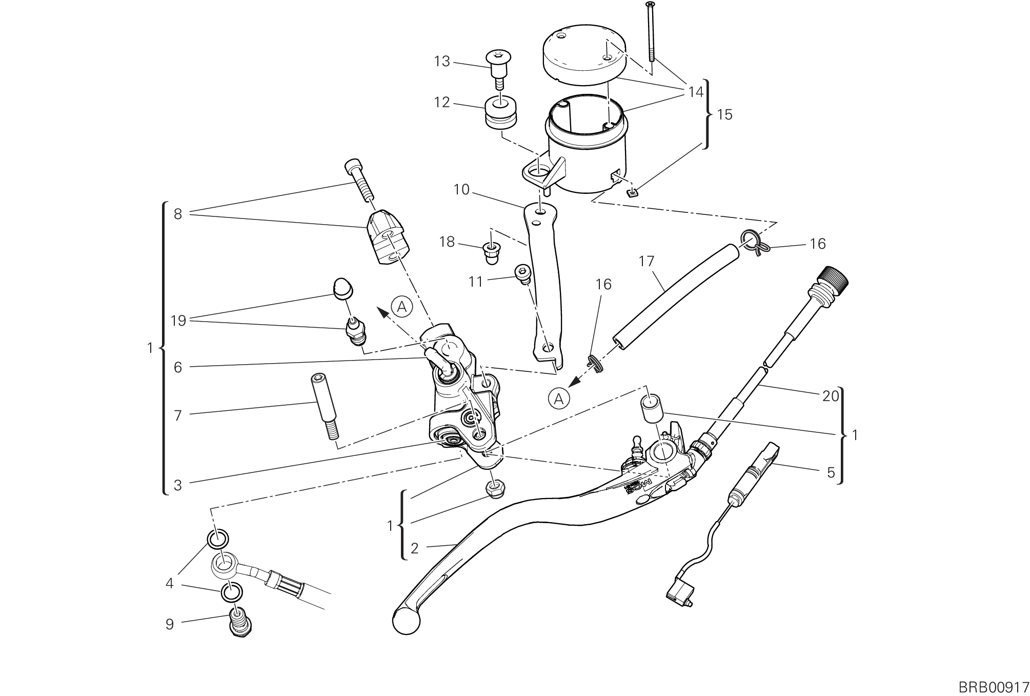 20A POMPE FREIN AVANT POUR SUPERBIKE PANIGALE V4 TRICOLORE 2025