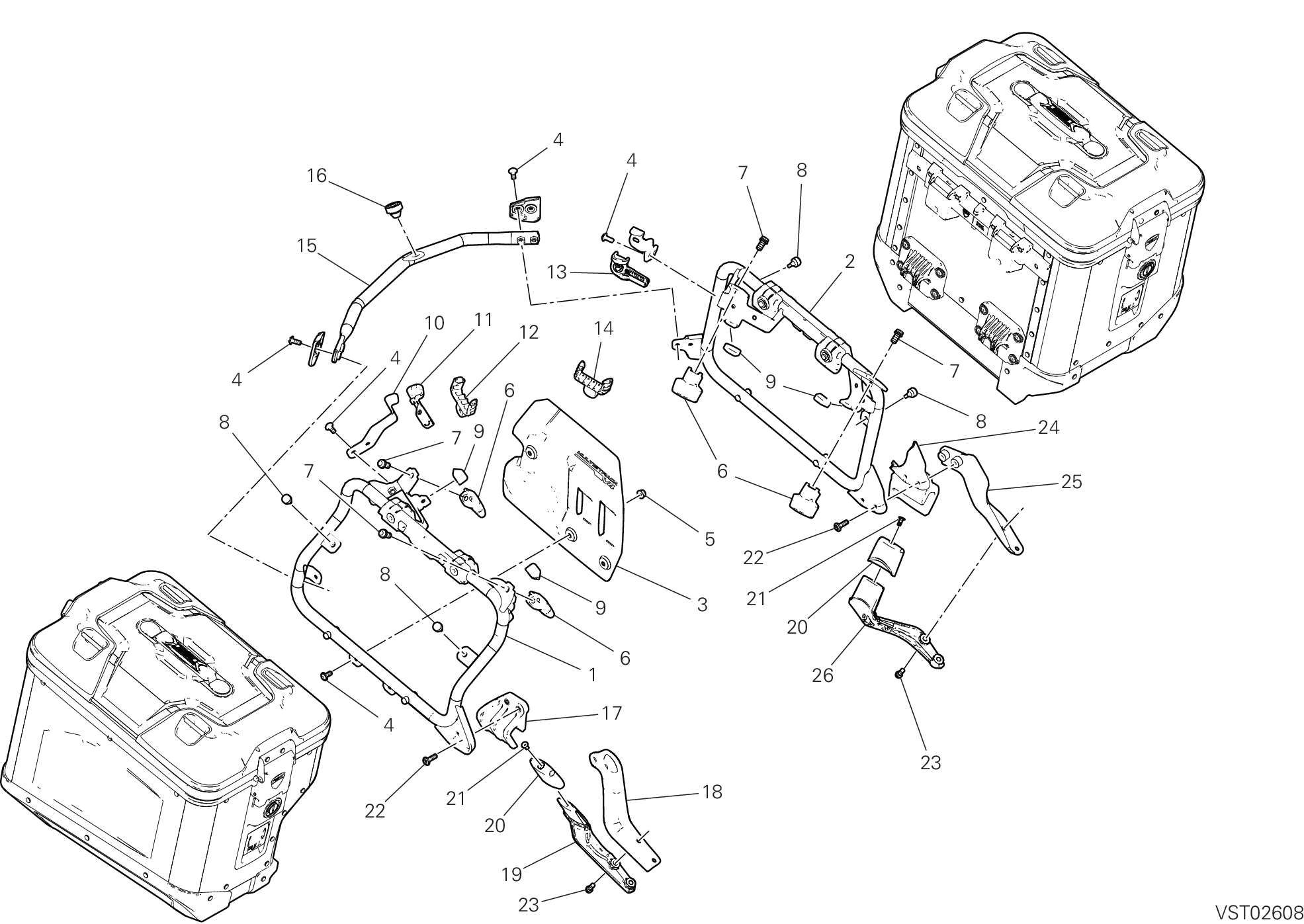 38A SACOCHES LATERALES POUR MULTISTRADA V4 RALLY RADAR FULL ADVENTURE 2023