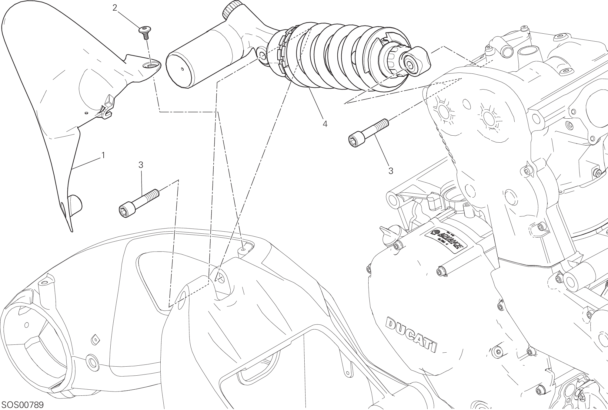 028 SOSPENSIONE POSTERIORE POUR MONSTER 1200 R 2016
