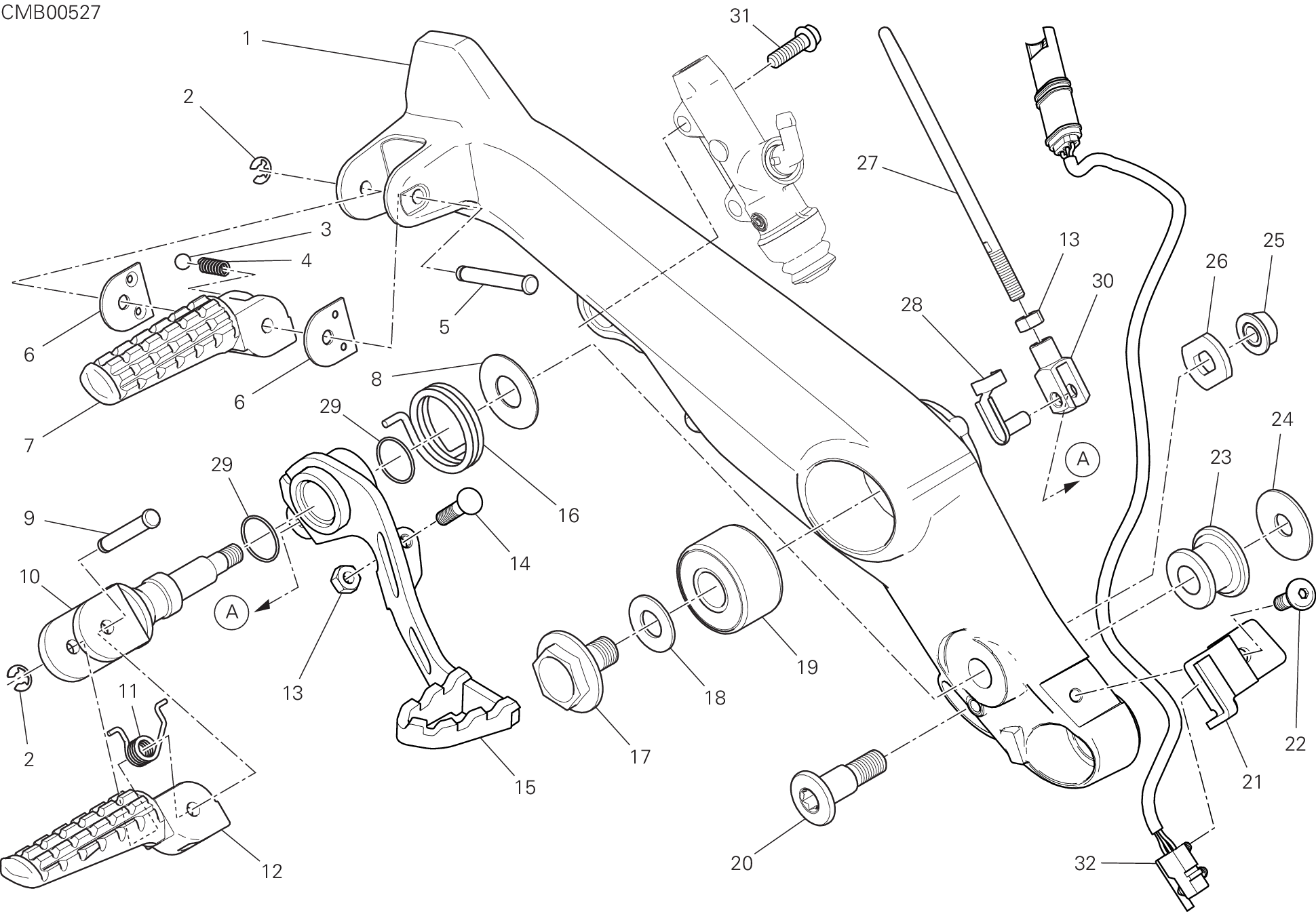 26B REPOSE PIEDS DROIT POUR SCRAMBLER URBAN MOTARD 2022