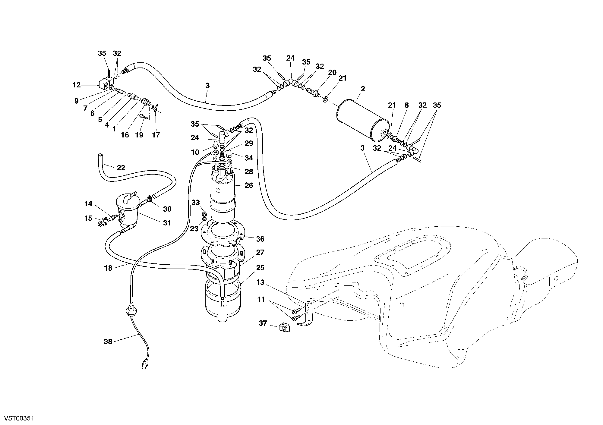 033 POMPE A CARBURANT POUR SUPERBIKE 999 RS 2005