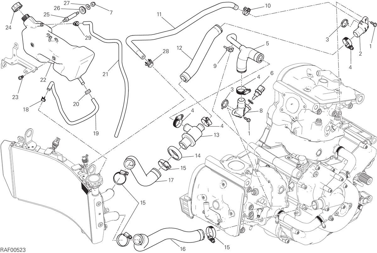 031 CIRCUITO DI RAFFREDDAMENTO POUR MONSTER 1200 2016