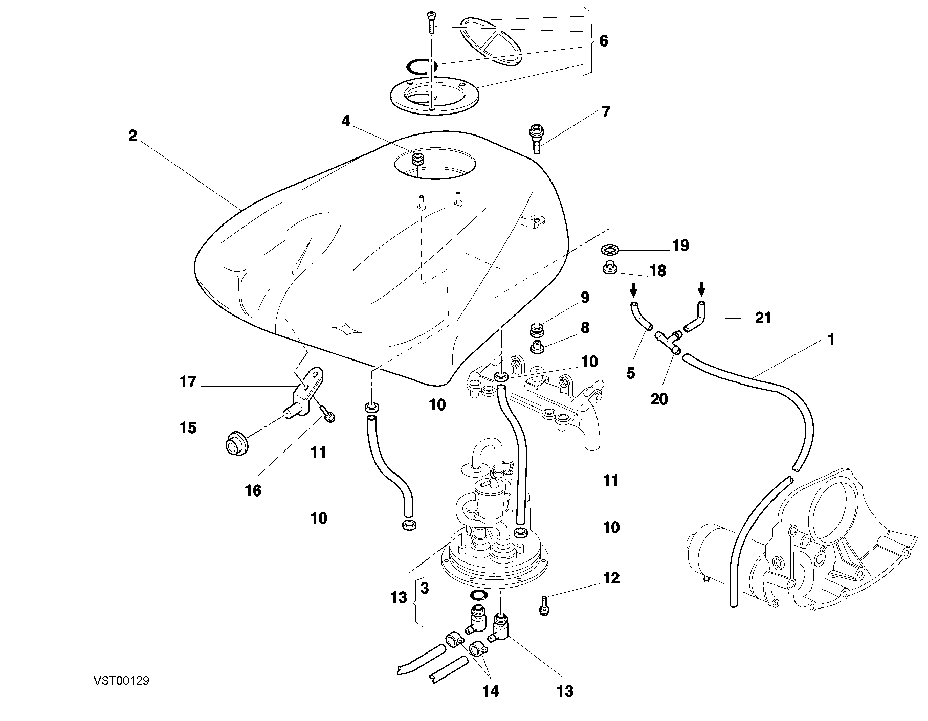 034 RESERVOIR CARBURANT POUR SUPERBIKE 748 RS 2001