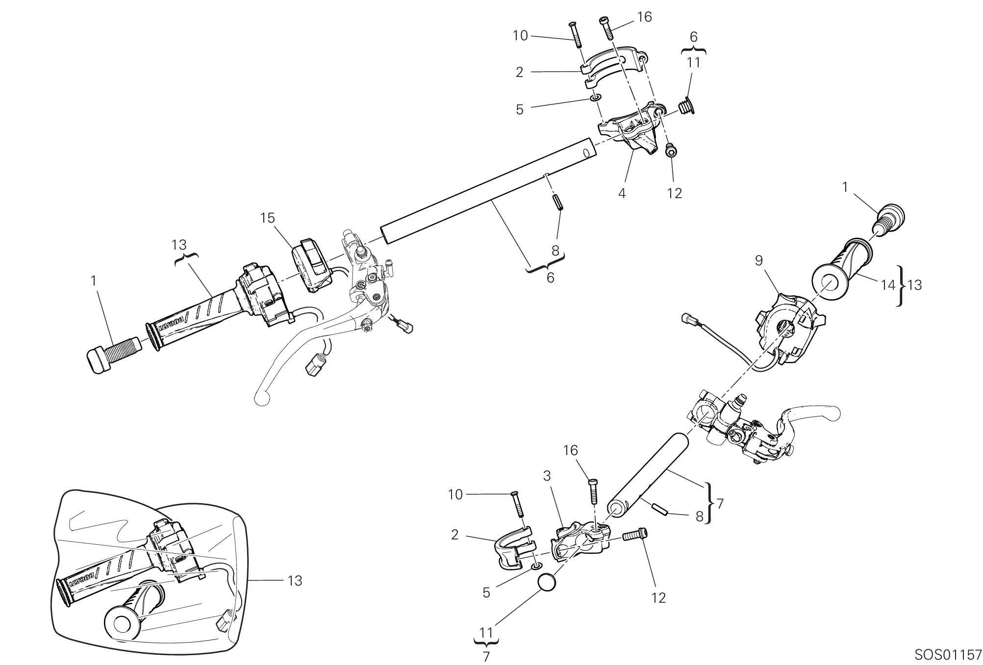 22A DEMI GUIDON POUR SUPERBIKE PANIGALE V2 2023