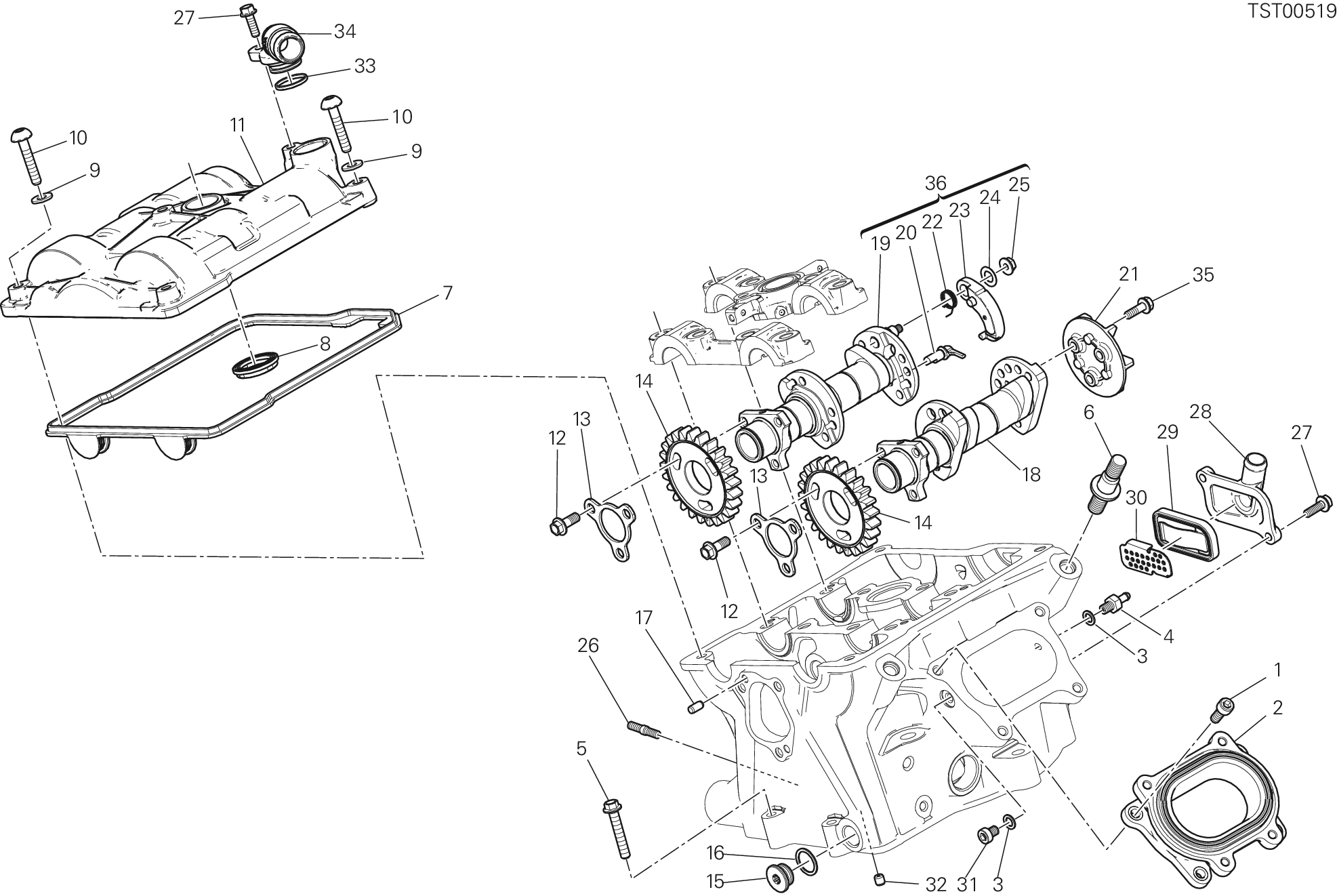 13A CULASSE VERTICALE DISTRIBUTION POUR SUPERBIKE 1199 PANIGALE SUPERLEGGERA 2014