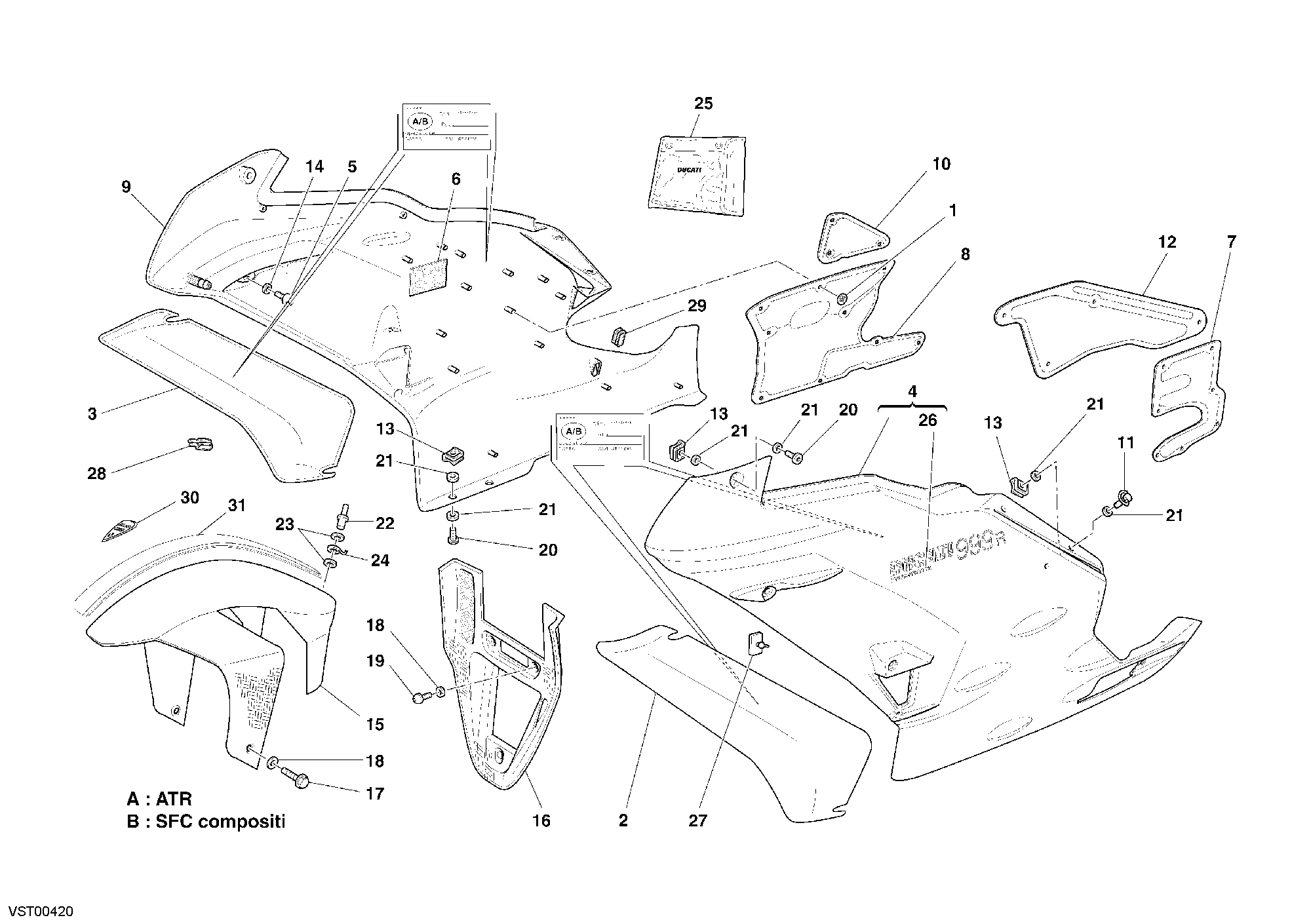 34A HABILLAGE POUR SUPERBIKE 999 R 2005