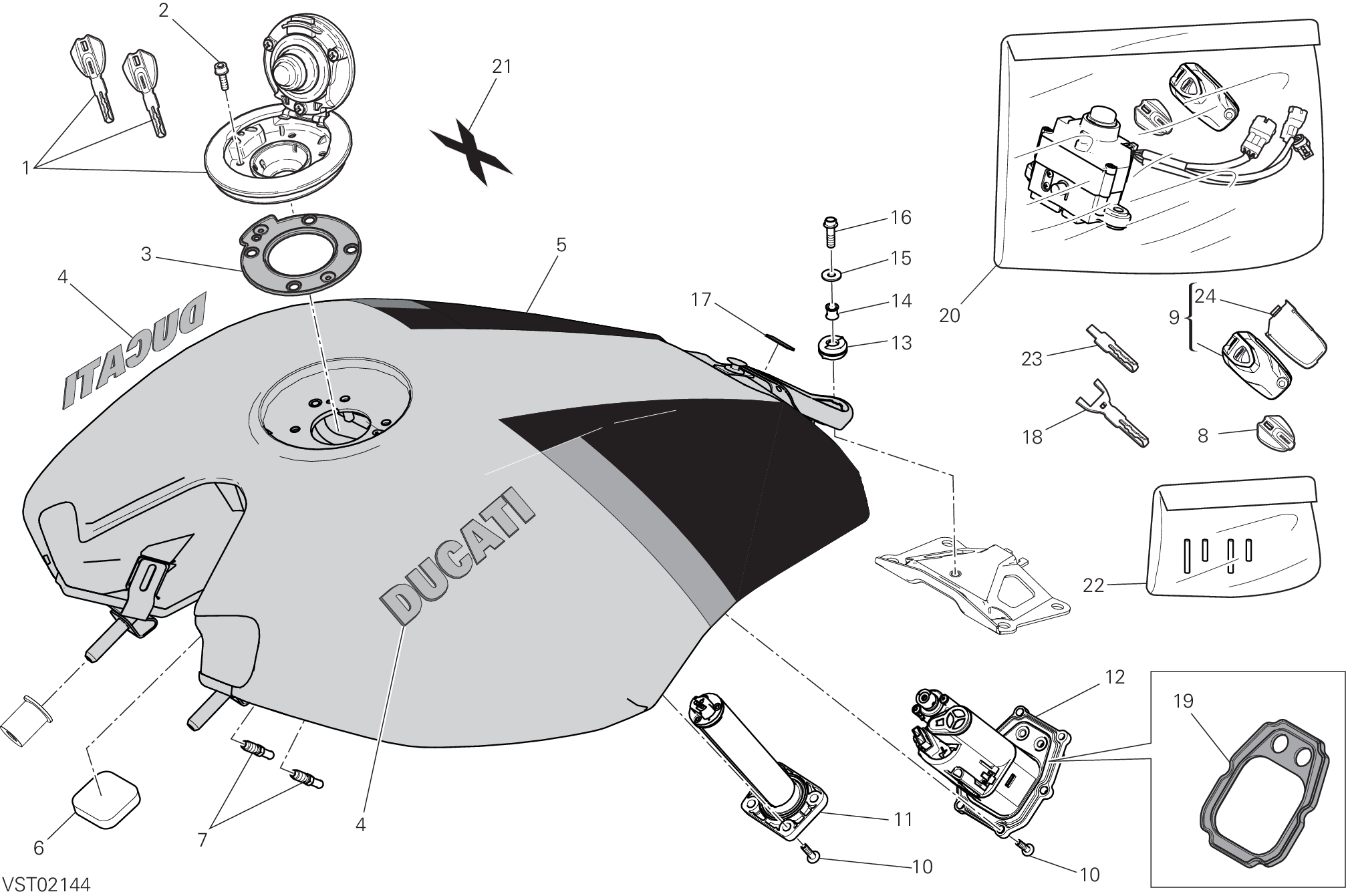 032 RESERVOIR CARBURANT POUR XDIAVEL BLACK STAR 2021