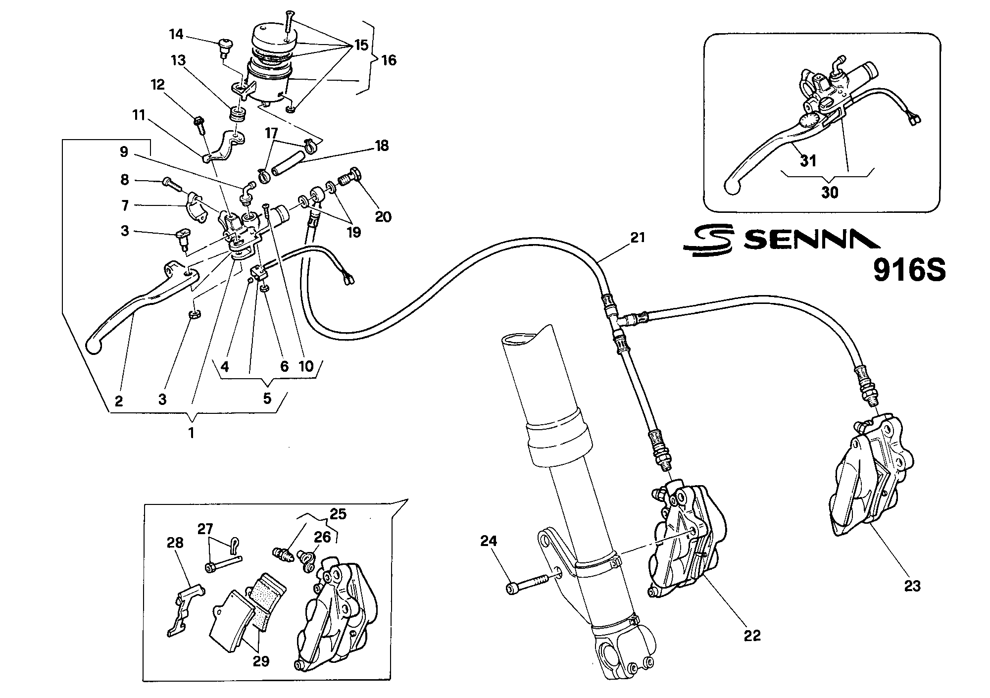 025 SYSTEME DE FREIN AVANT POUR SUPERBIKE 916 SENNA 1994