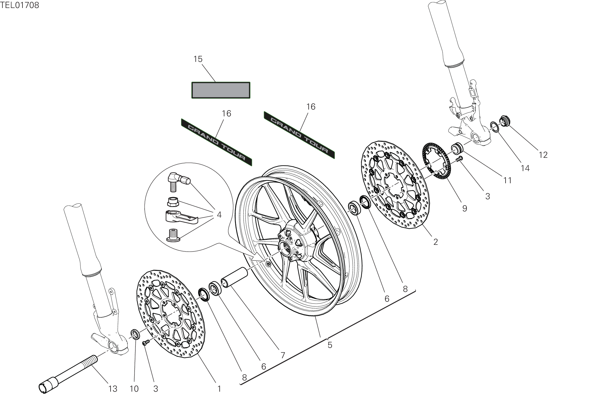 28A ROUE AVANT POUR MULTISTRADA V4 GRAND TOUR 2024