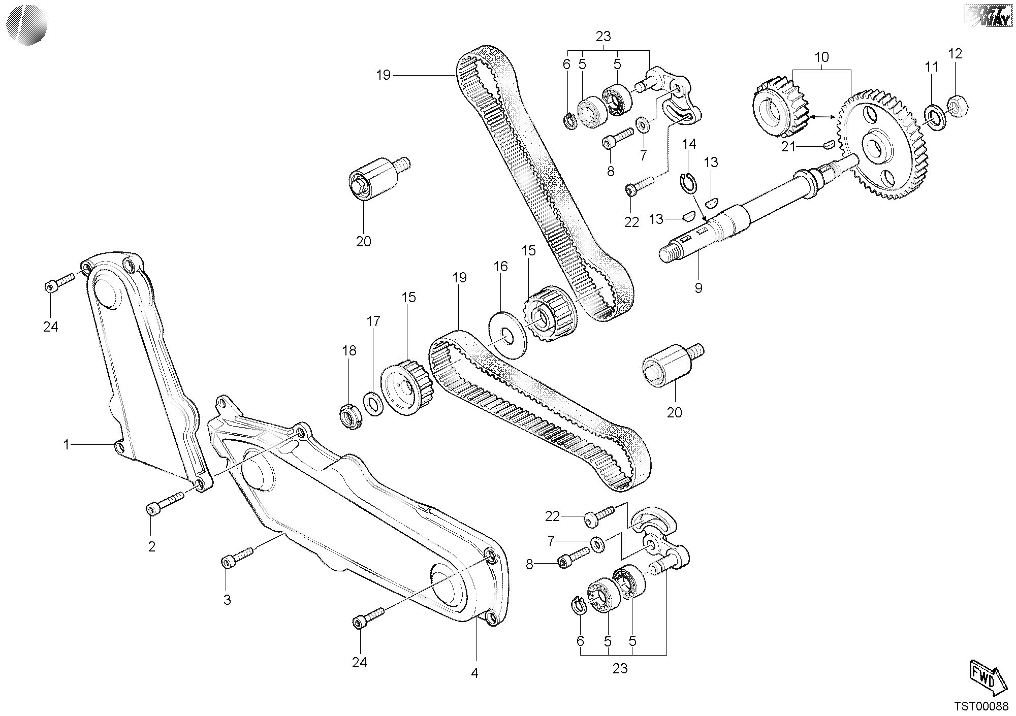 008 COURROIE DISTRIBUTION POUR SUPERSPORT 900 SS 2002
