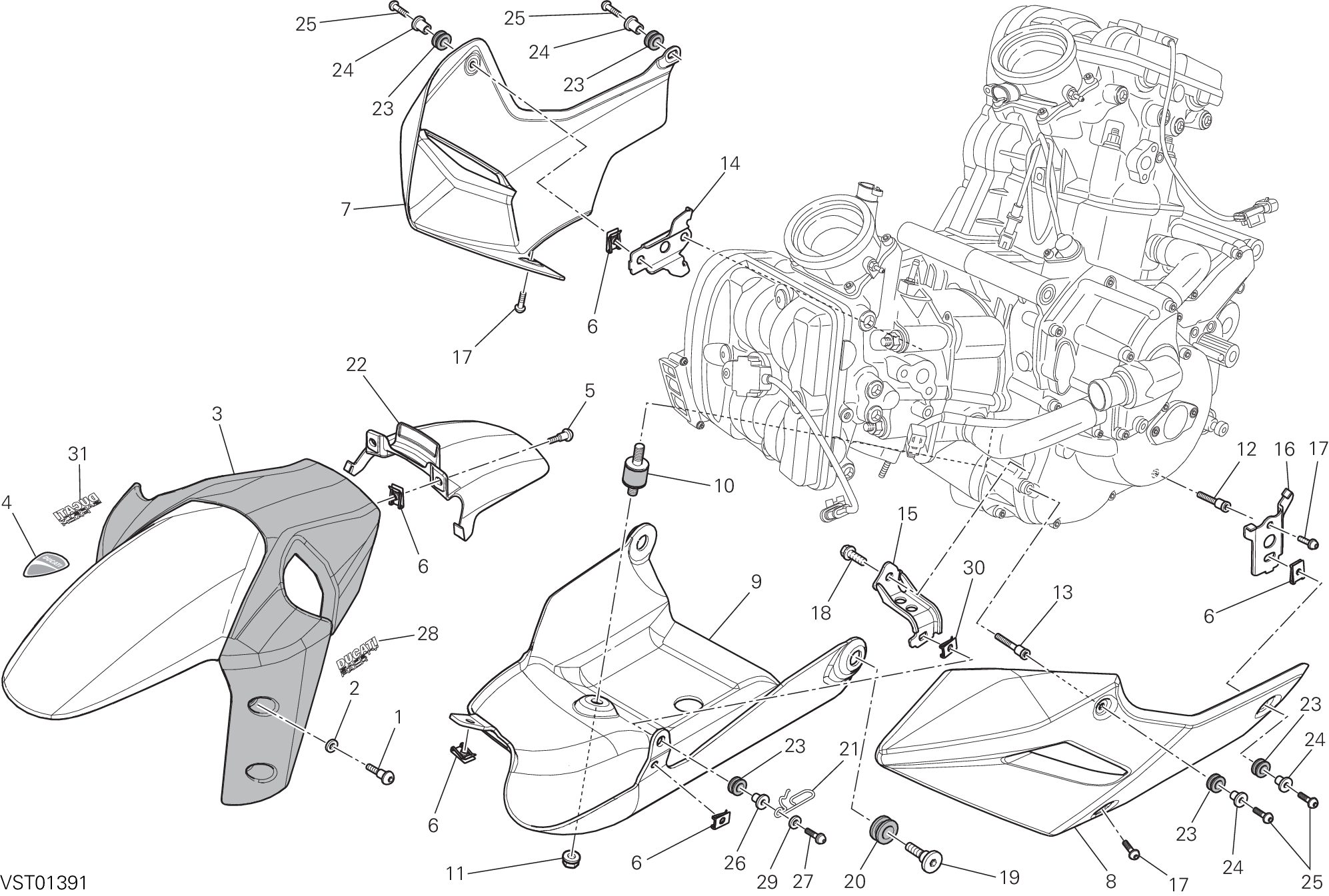34B HABILLAGE POUR MULTISTRADA 1200 S TOURING D AIR 2014