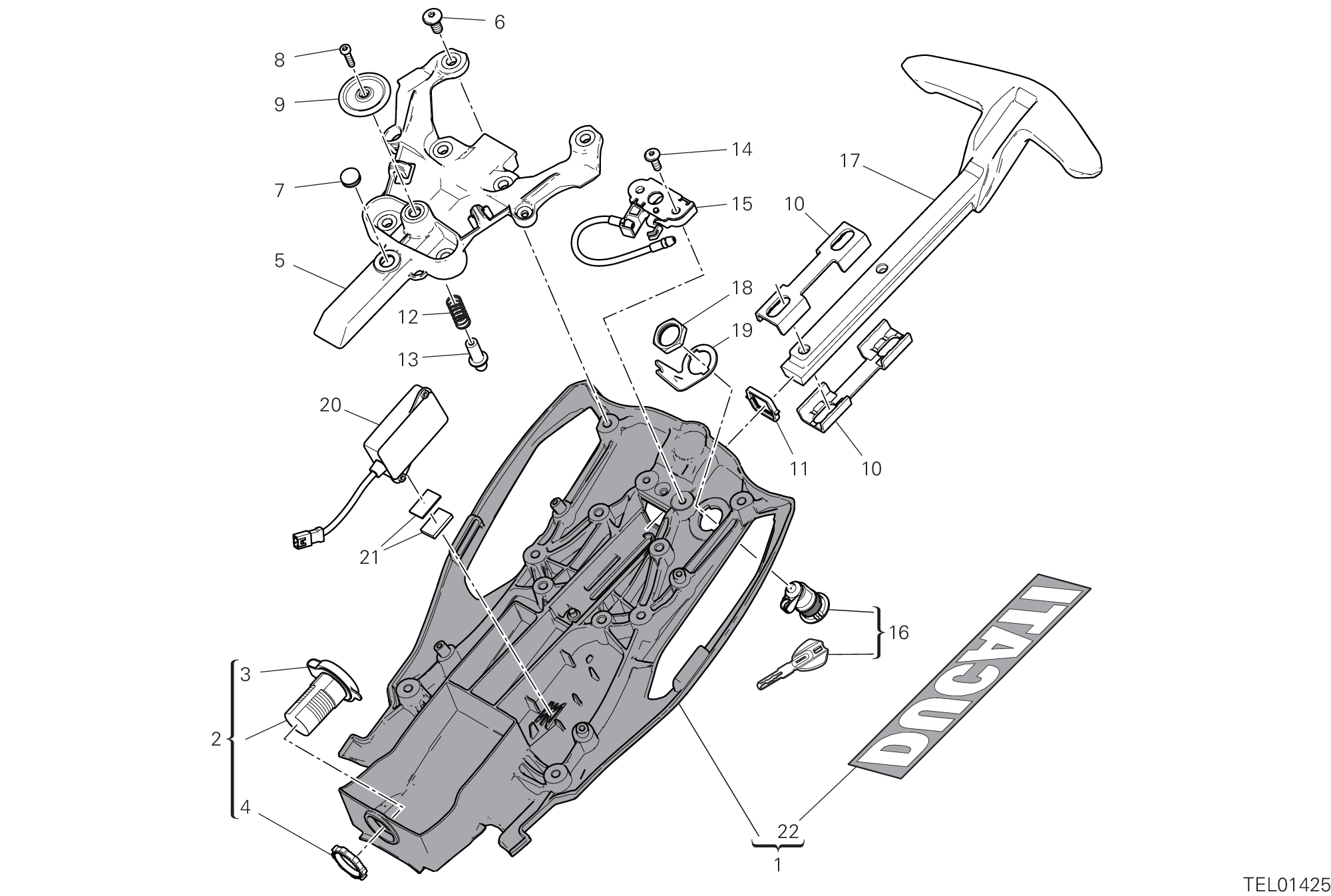 32C COUVETTE PORTE OBJETS POUR DIAVEL 1260 S 2022