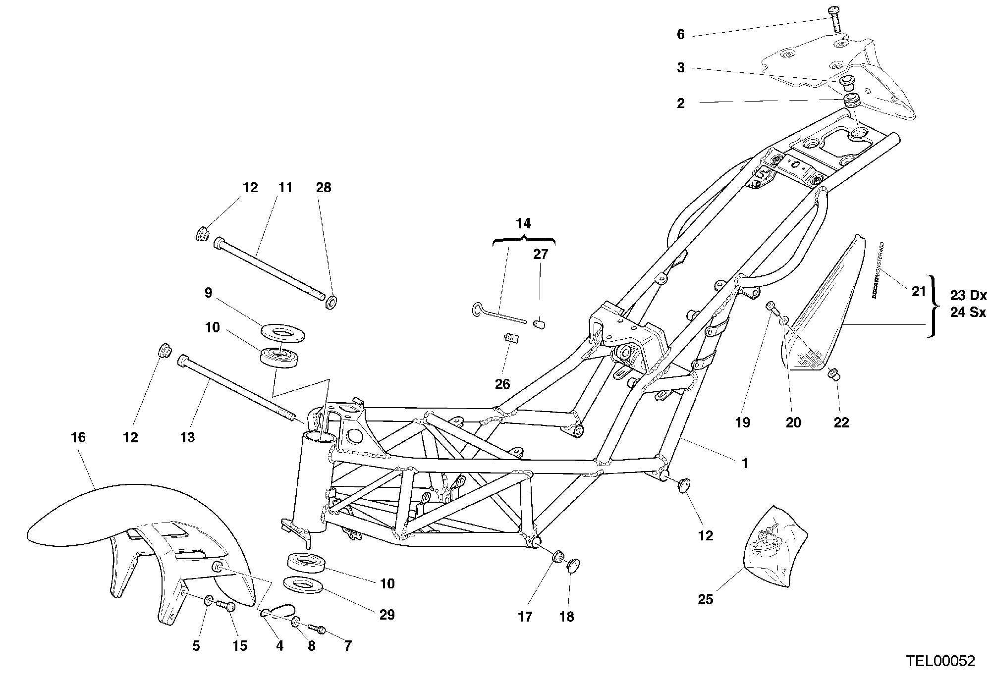 31A CADRE MY00 POUR MONSTER 400 2001