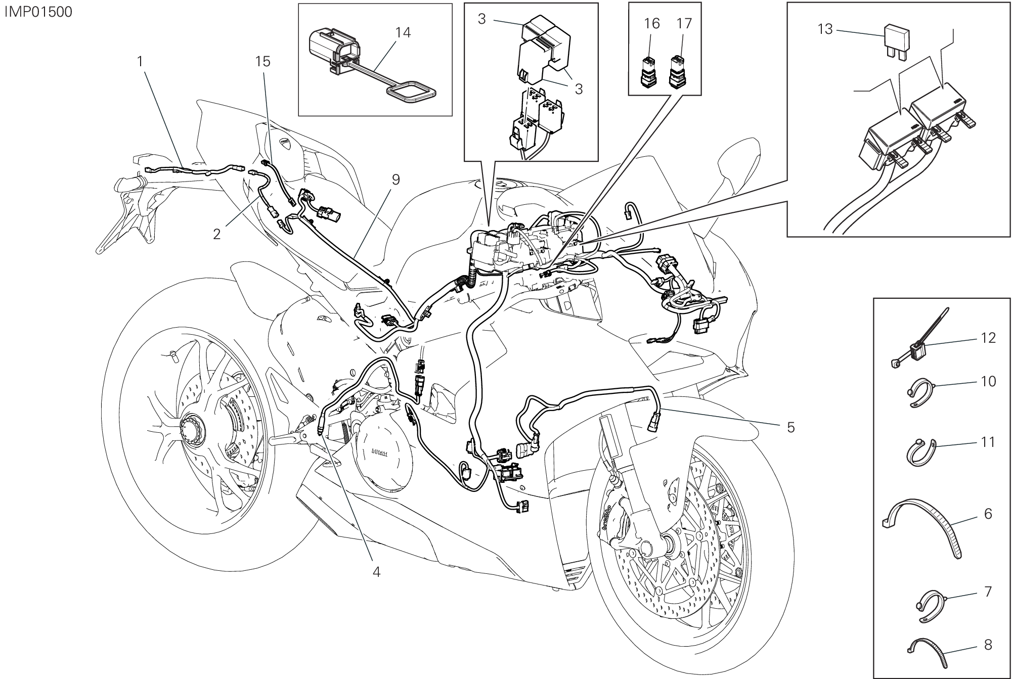 13C CIRCUIT ELECTRIQUE VEHICULE POUR SUPERBIKE PANIGALE V4 S 2021