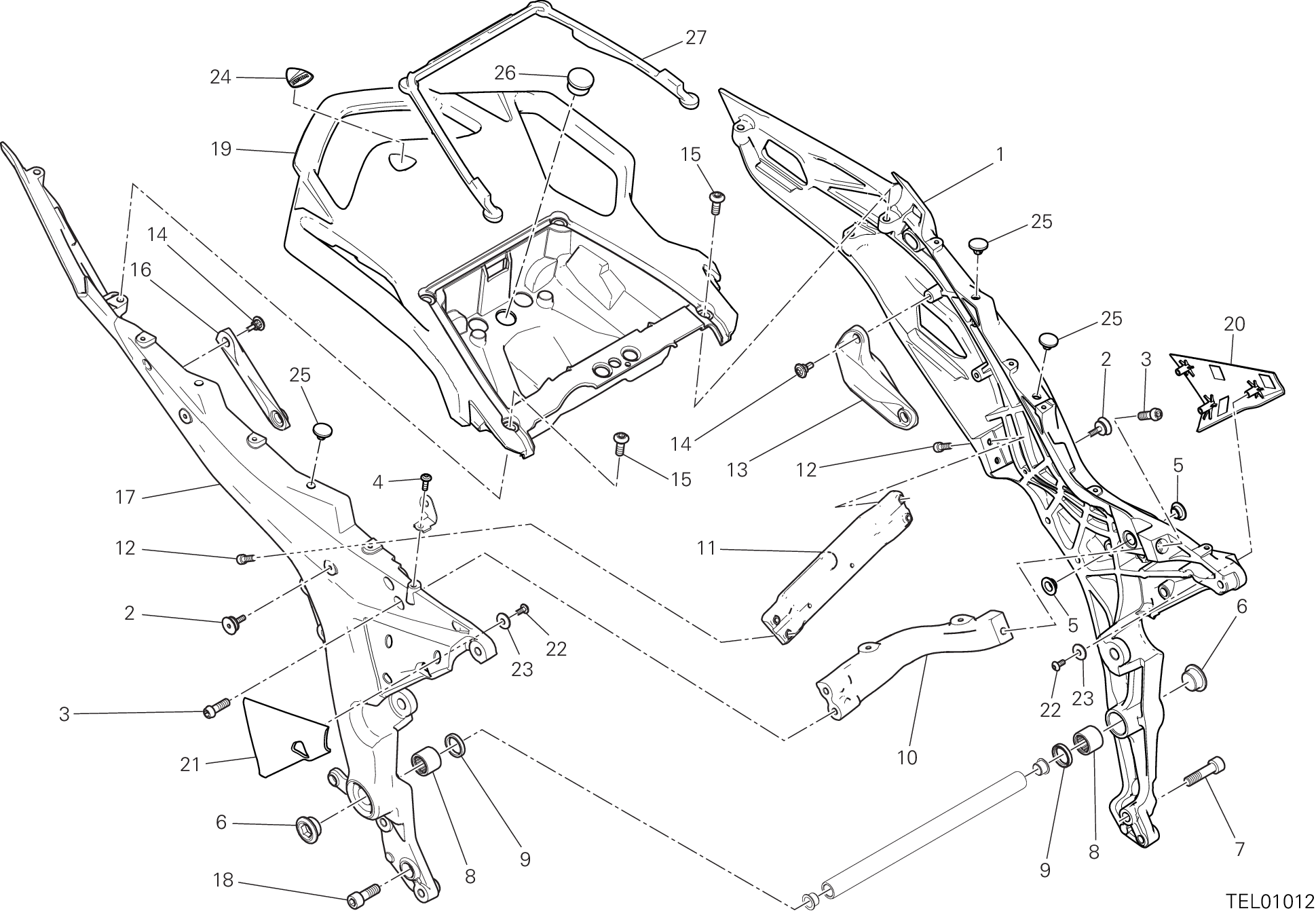 027 BRIDE ARRIERE POUR MULTISTRADA 1200 ENDURO PRO 2018