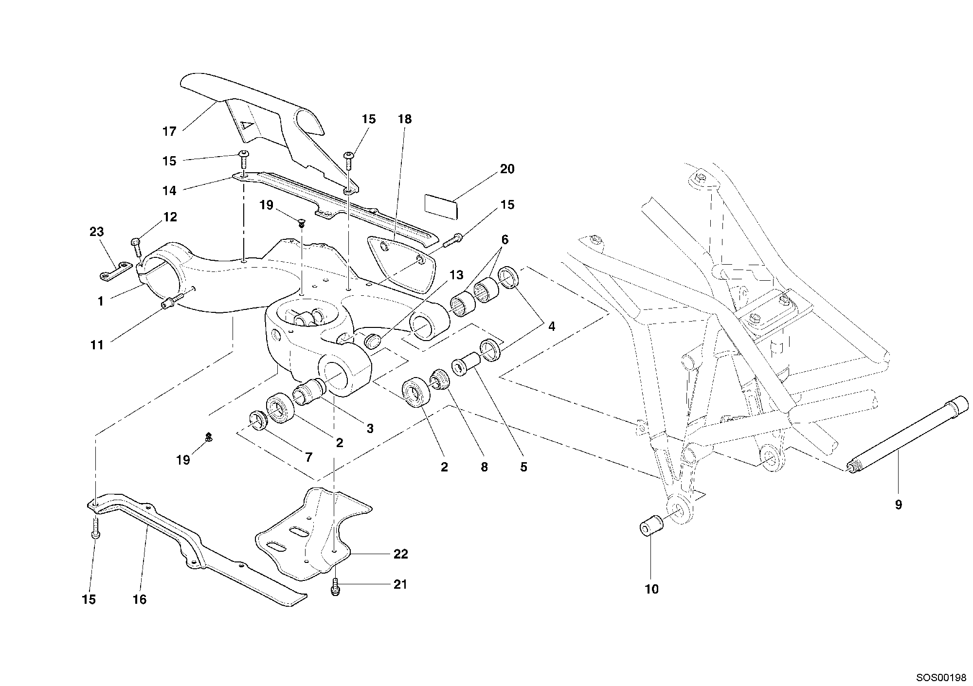 032 BRAS OSCILLANT POUR MULTISTRADA 1000 2006