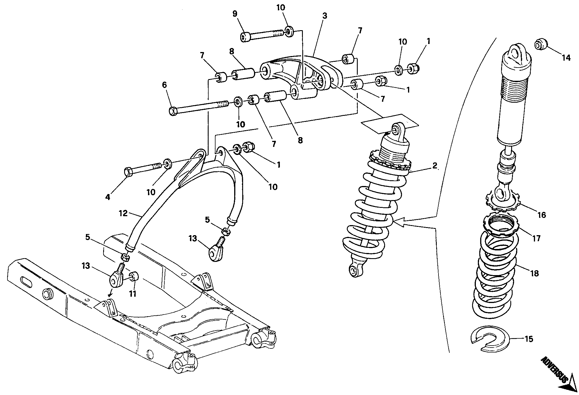 129 AMORTISSEUR ARRIERE POUR MONSTER 400 1995