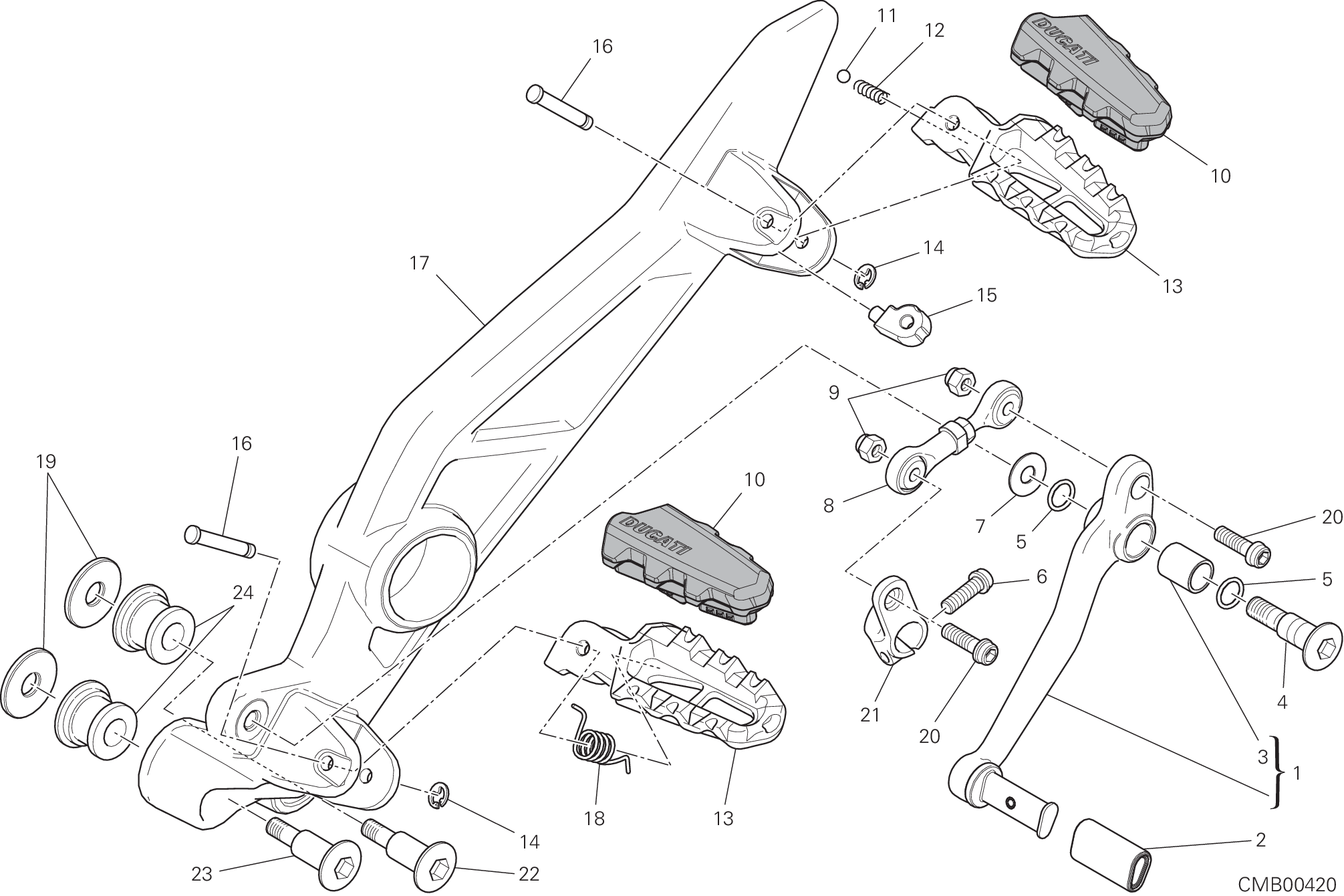 027 REPOSE PIED GAUCHE POUR HYPERMOTARD SP 2014