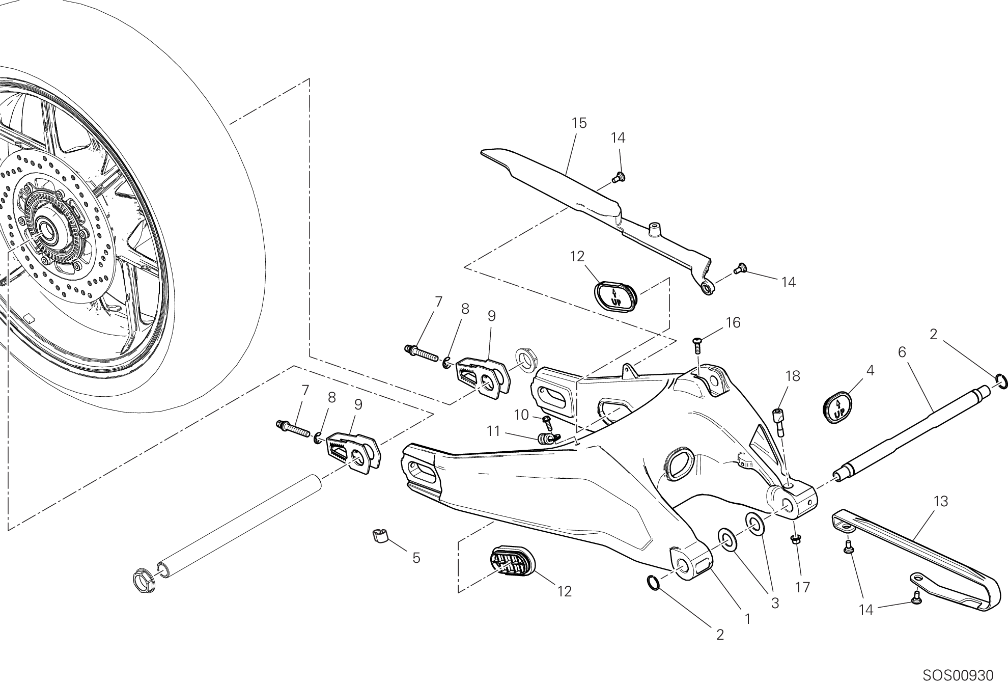 19A BRAS OSCILLANT ARRIERE POUR SCRAMBLER 1100 SPORT 2018