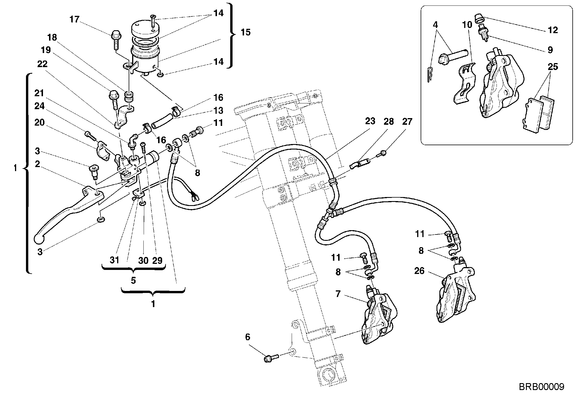 028 SYSTEME DE FREIN AVANT POUR SPORT TOURING ST4 2000