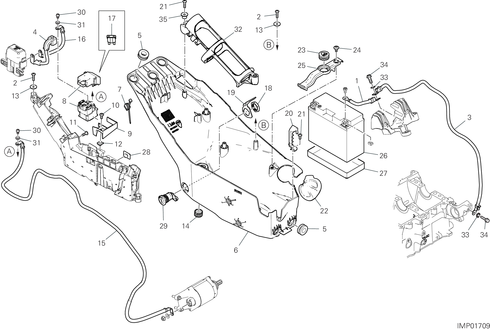 13D SUPPORT BATTERIE POUR MULTISTRADA V4 PIKES PEAK 2025