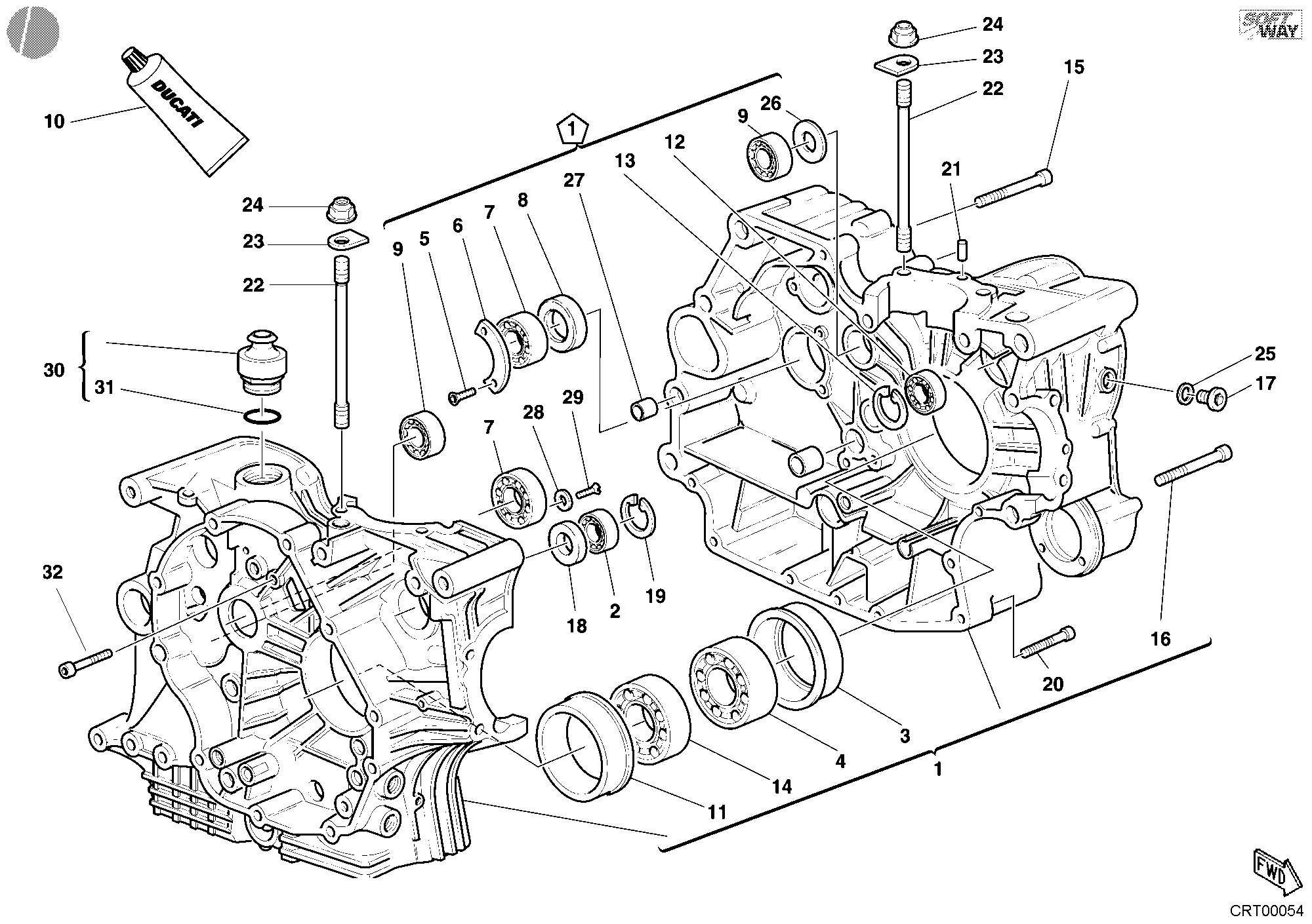 010 CARTER MOTEUR POUR SUPERBIKE 748 E 2001