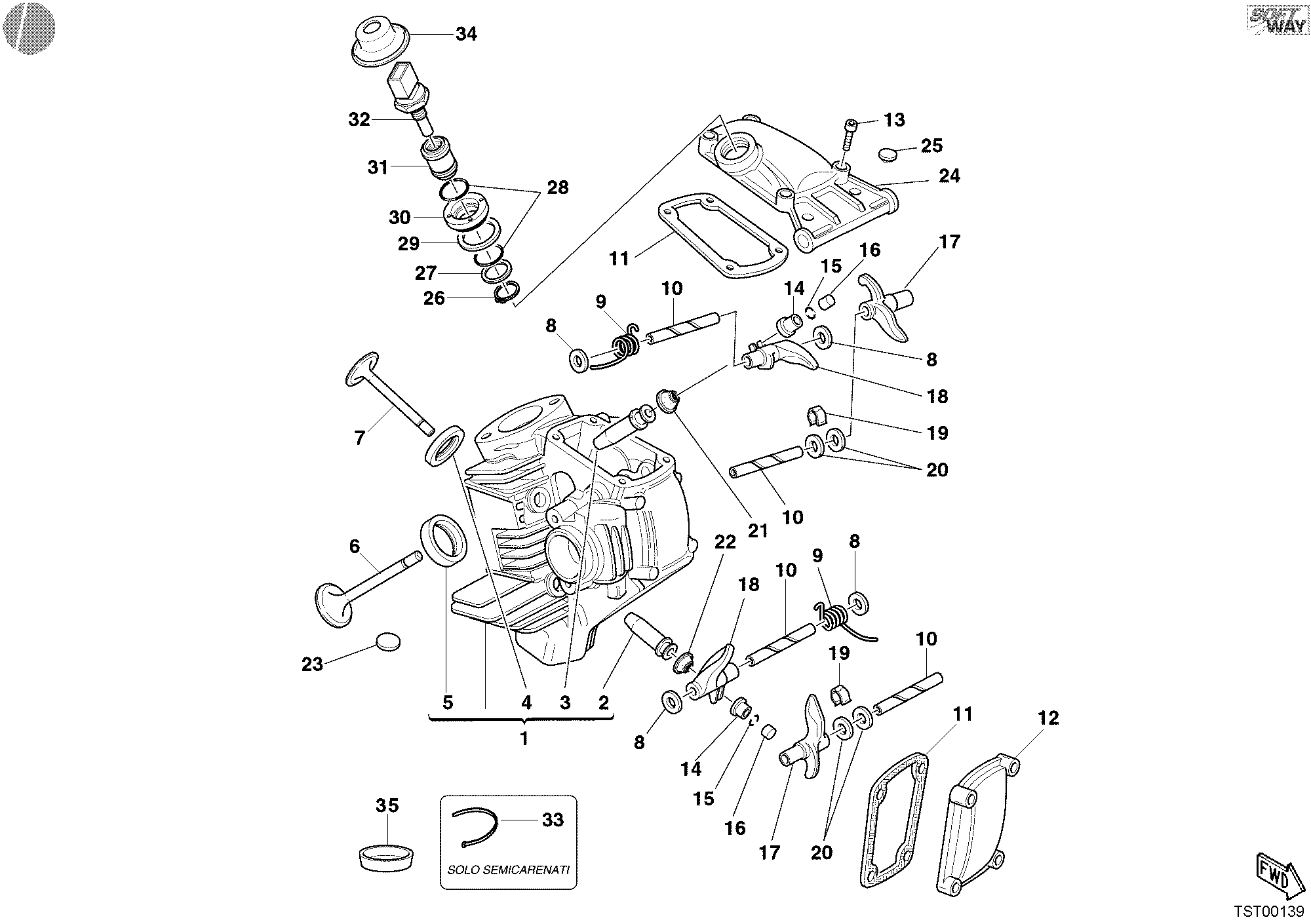 015 CULASSE HORIZONTALE POUR SUPERSPORT 800 SS 2003