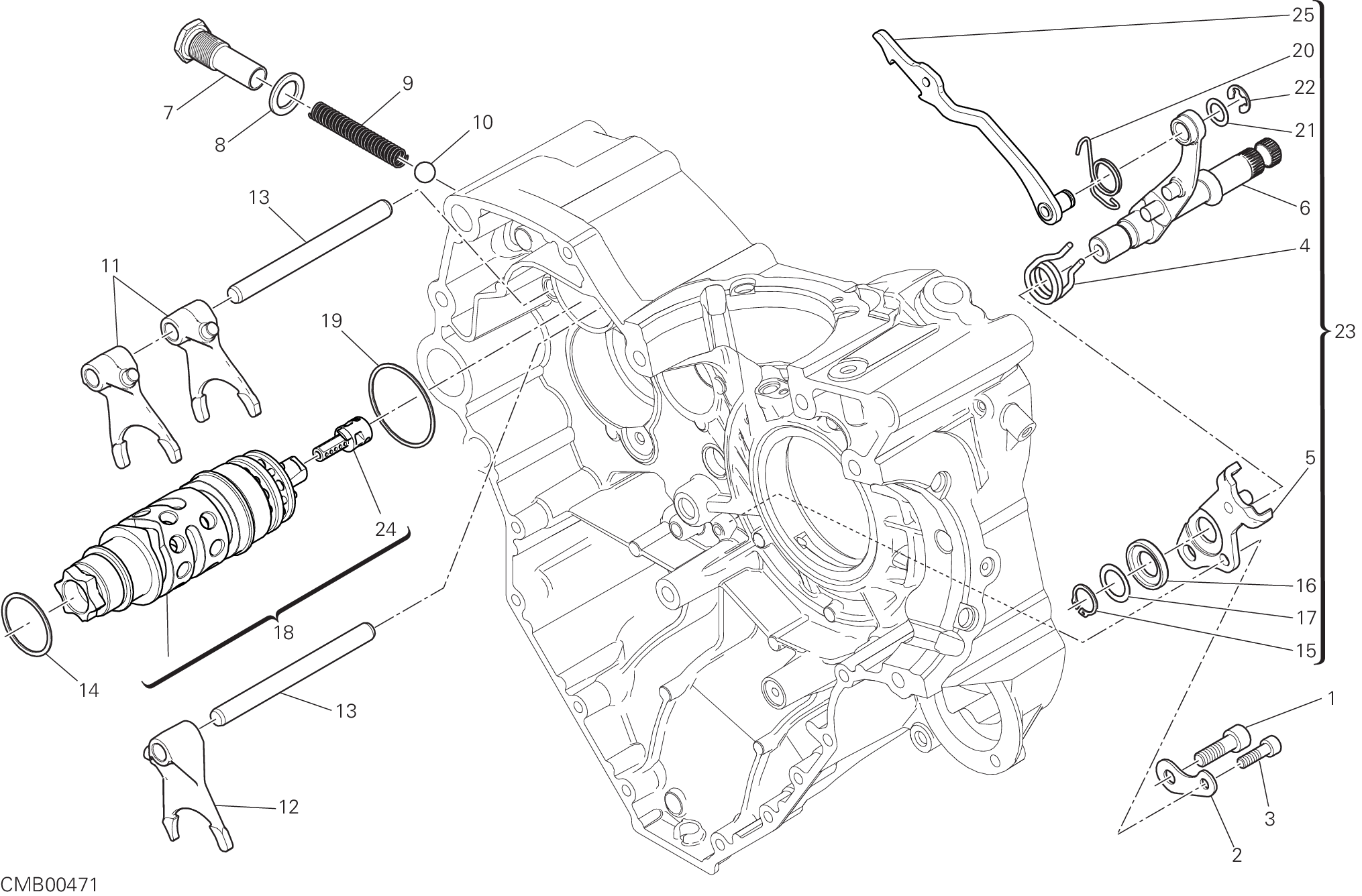 002 ARBRE SELECTEUR DE VITESSES POUR XDIAVEL 2016