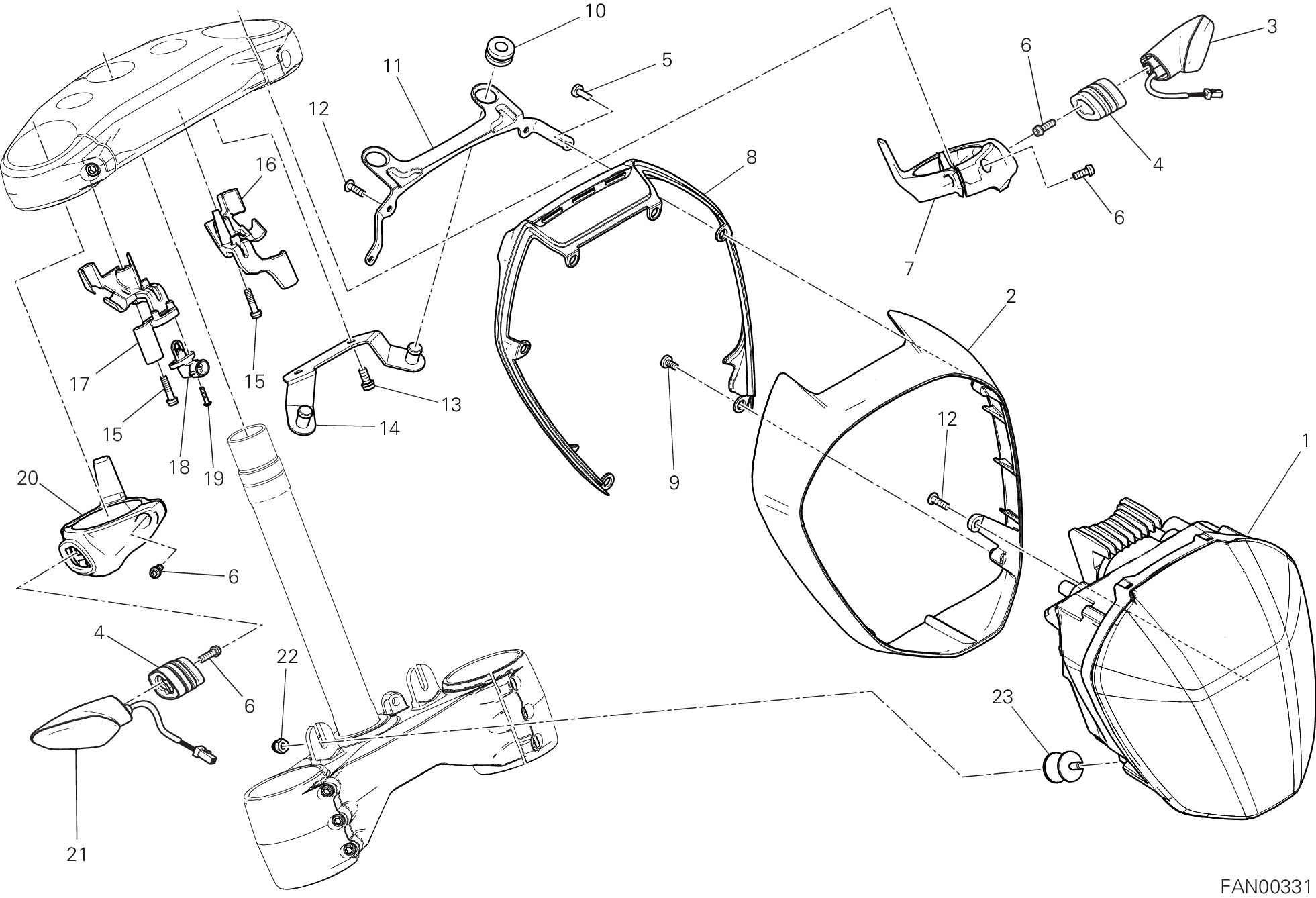 020 FEU AVANT POUR XDIAVEL 2019