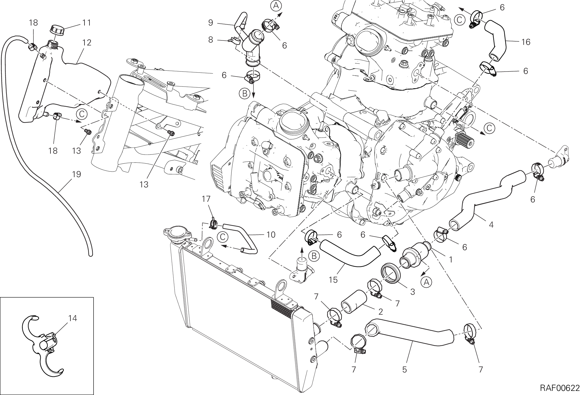 031 CIRCUIT DE REFROIDISSEMENT POUR MULTISTRADA 1260 ENDURO 2019