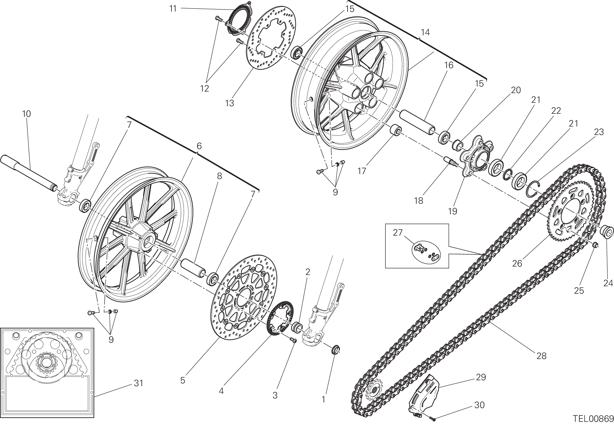 026 RUOTA ANTERIORE E POSTERIORE POUR SCRAMBLER ITALIA INDEPENDENT 2016