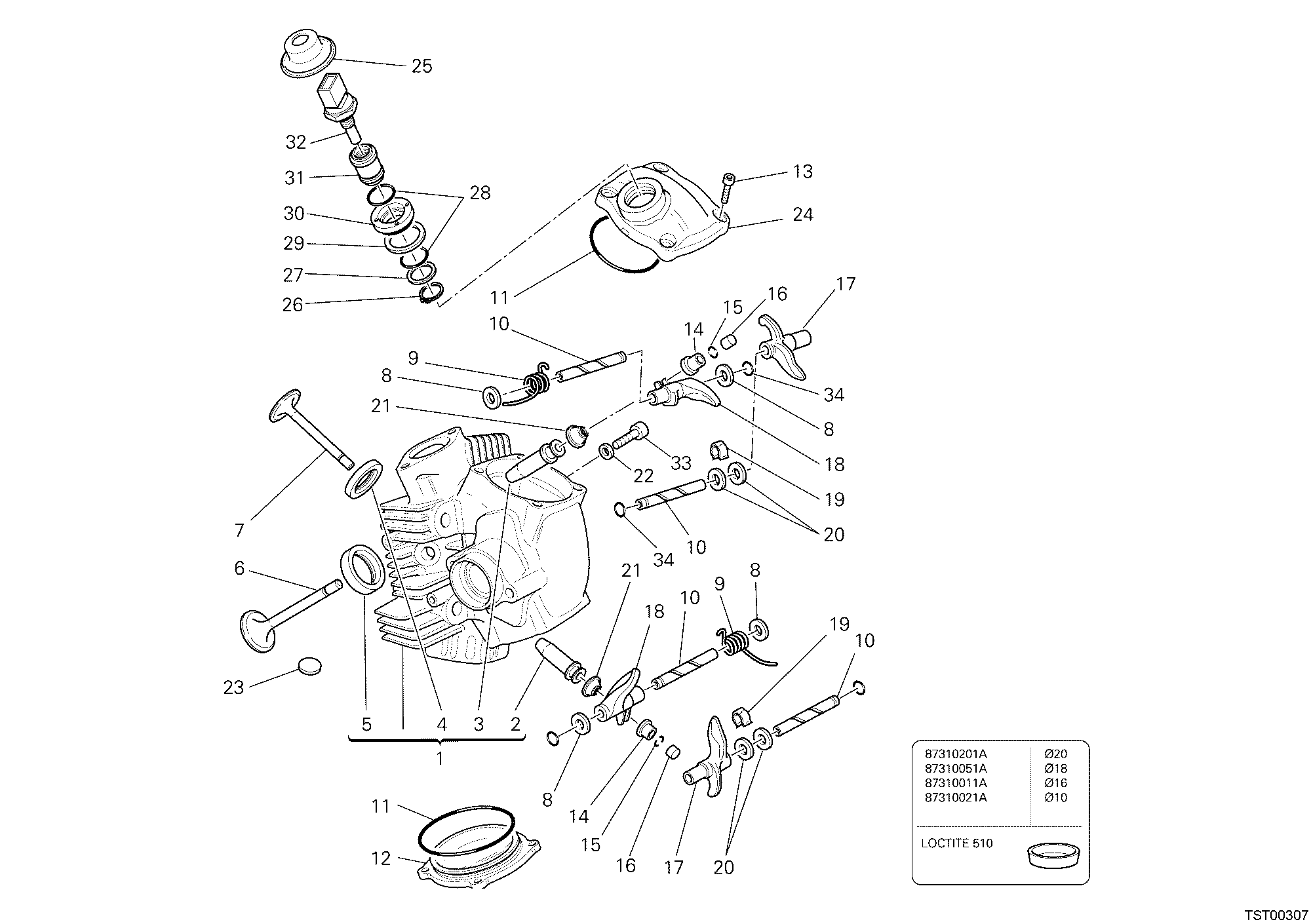 015 CULASSE HORIZONTALE POUR MULTISTRADA 1000 S 2006