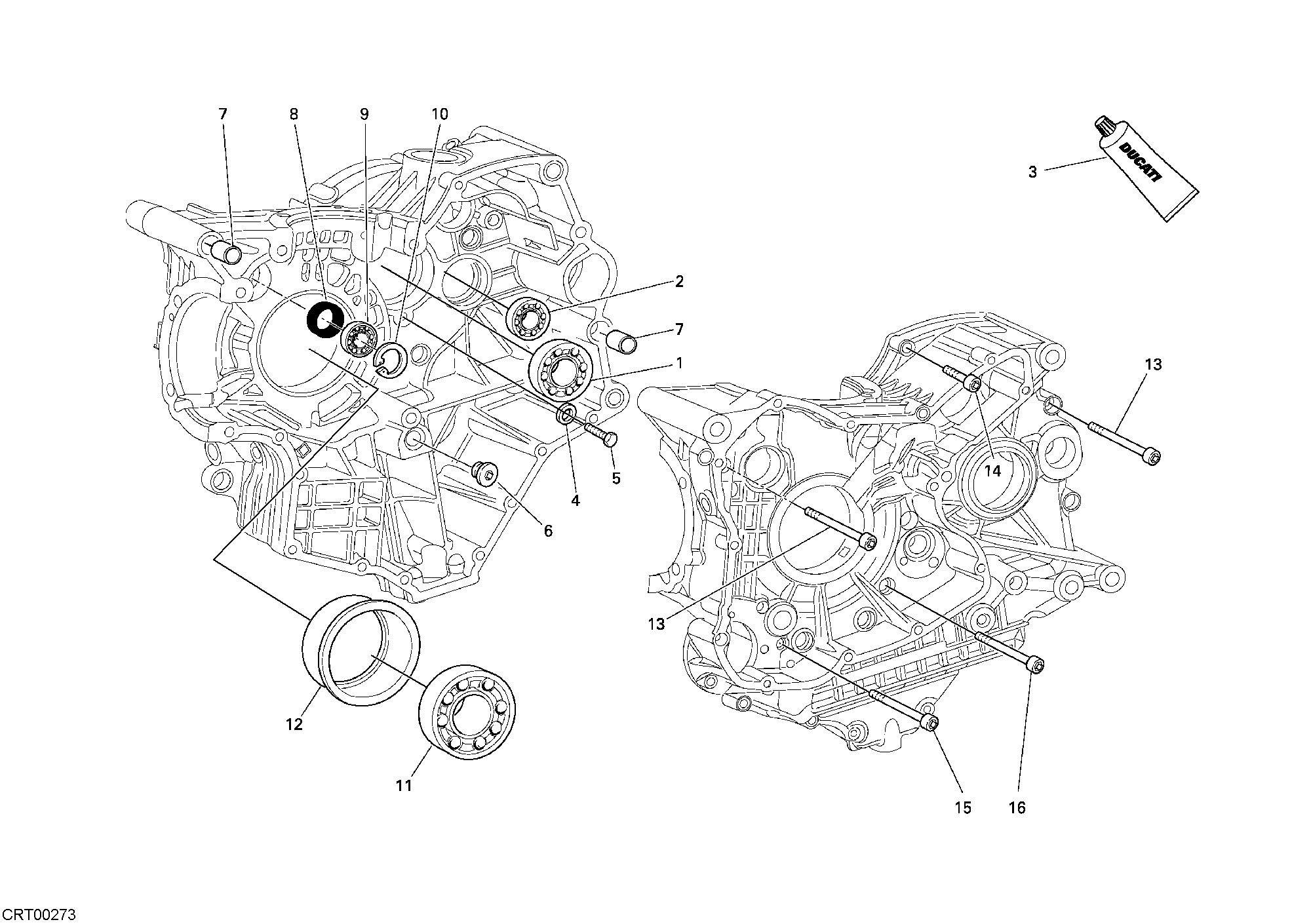10A ROULEMENTS CARTER MOTEUR POUR MONSTER S4R 2008