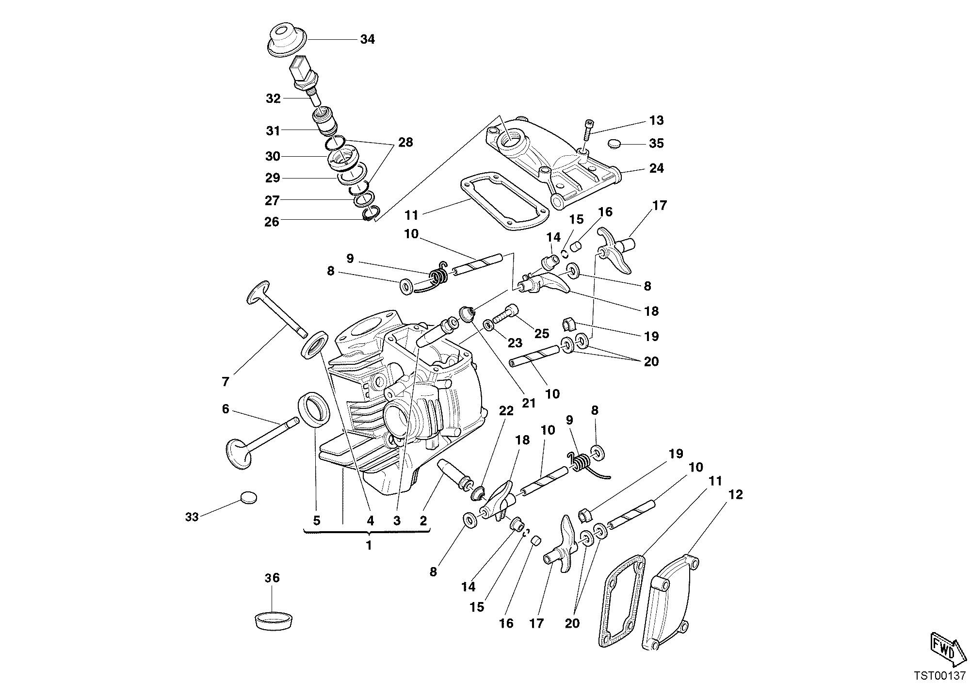 015 CULASSE HORIZONTALE POUR MONSTER 800 2004