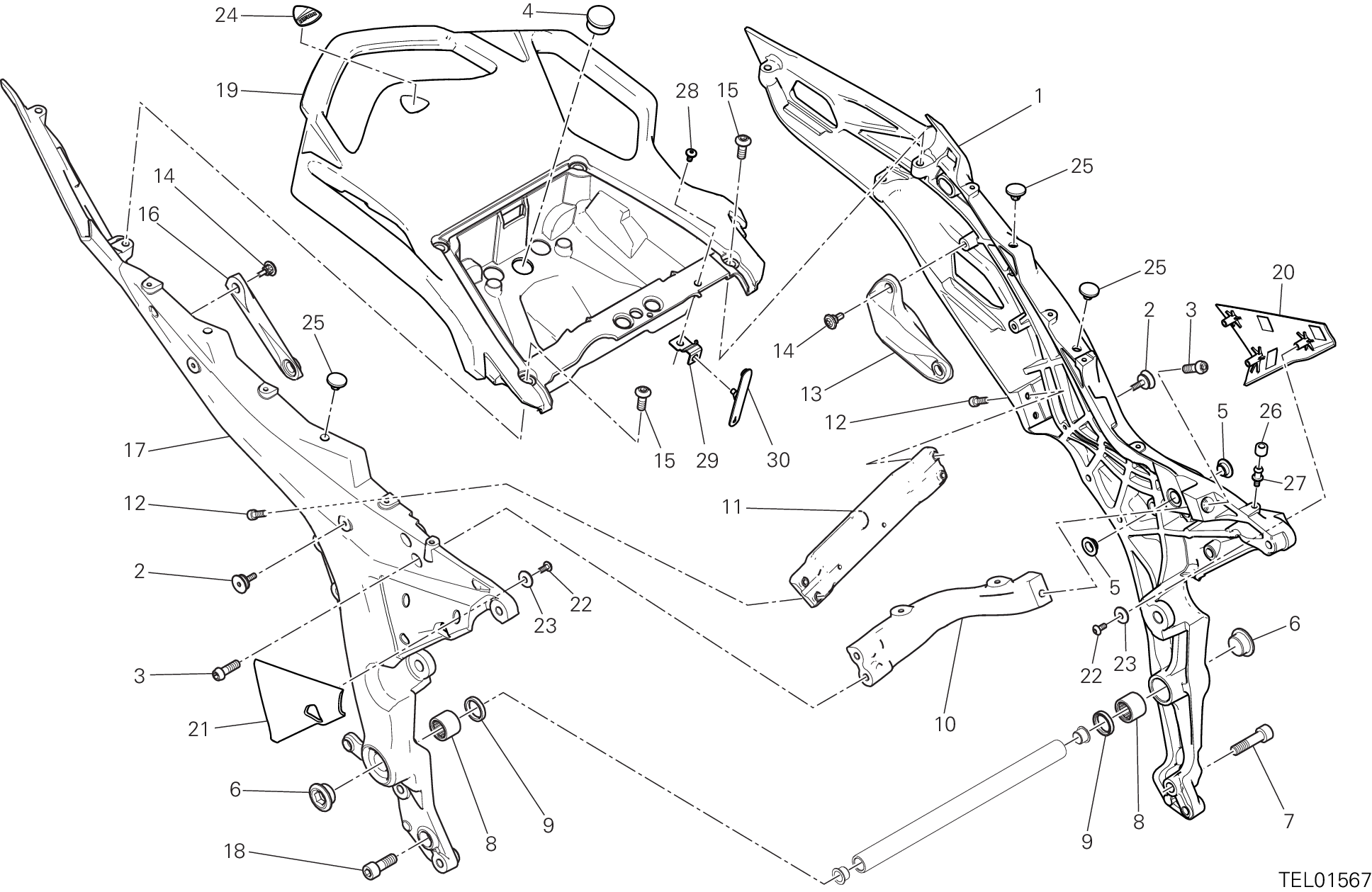 027 BRIDE ARRIERE POUR MULTISTRADA V2 2024