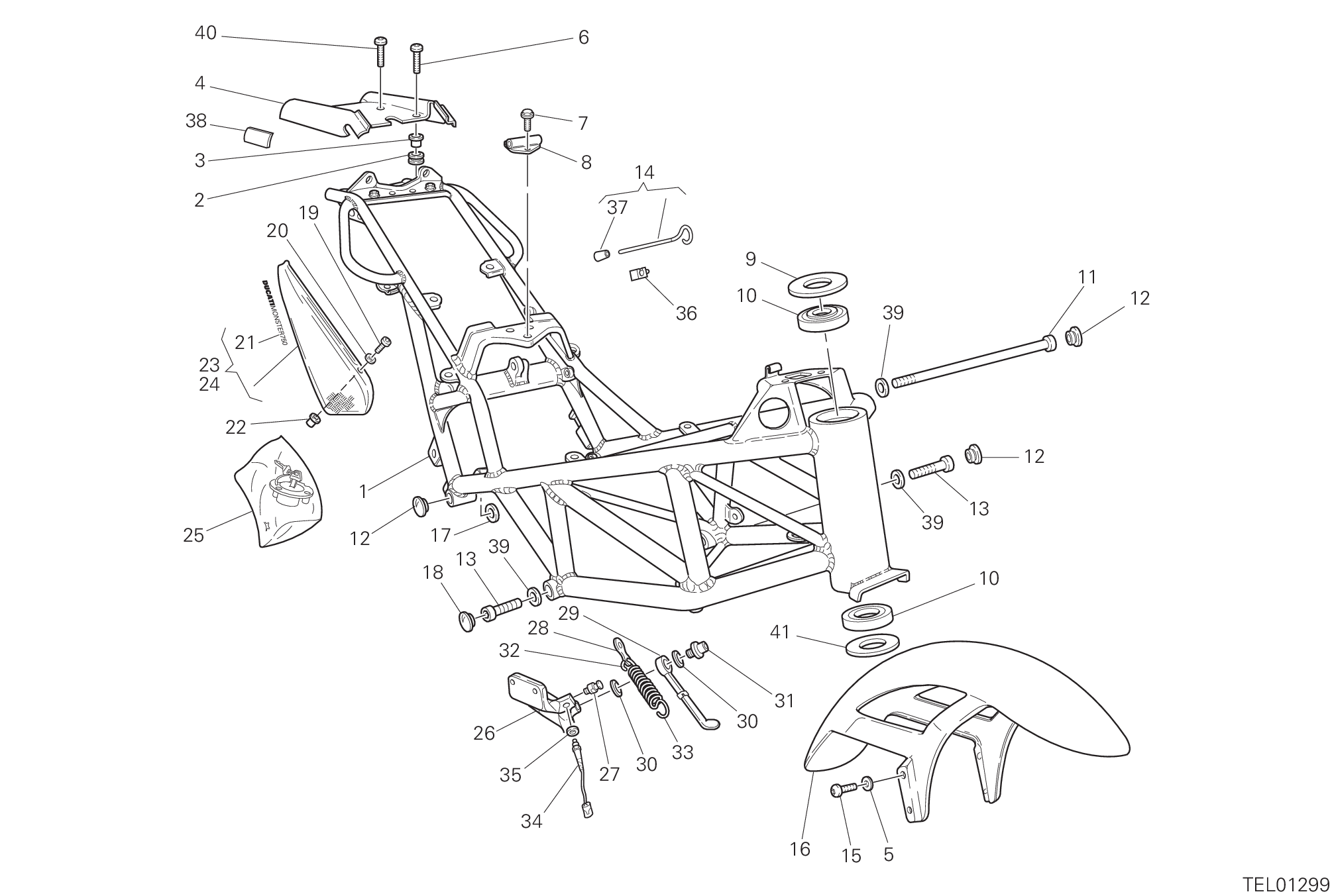 028 CADRE POUR MONSTER 750 1998