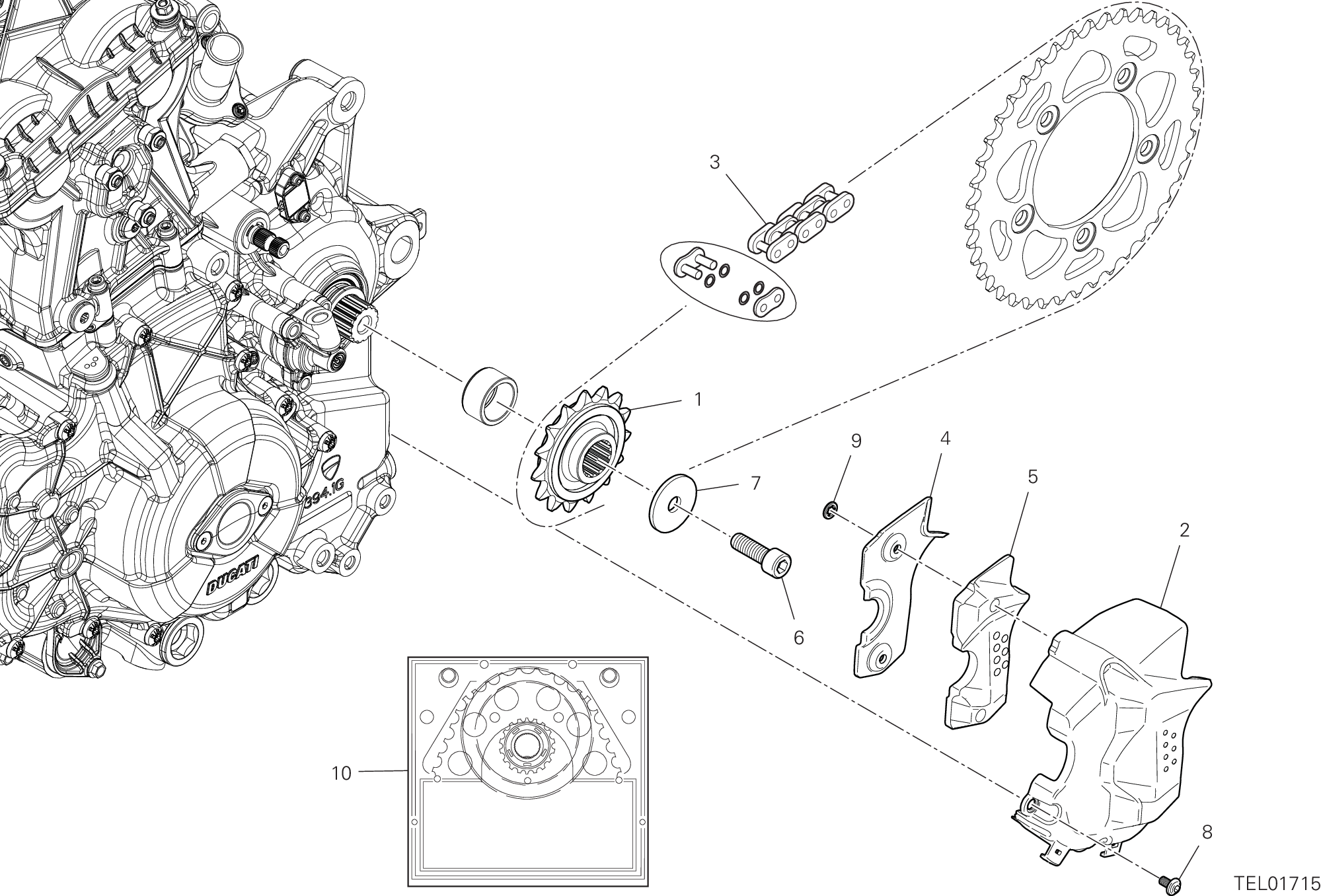 16A PIGNON CHAINE POUR HYPERMOTARD 698 MONO 2024