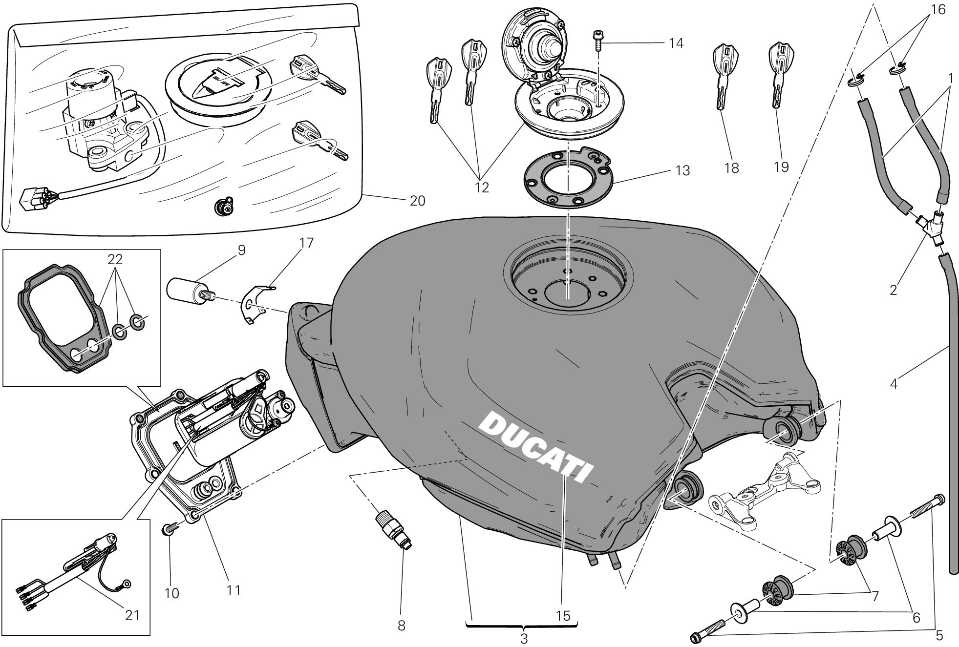 032 RESERVOIR POUR SUPERBIKE 1199 PANIGALE S ABS 2014