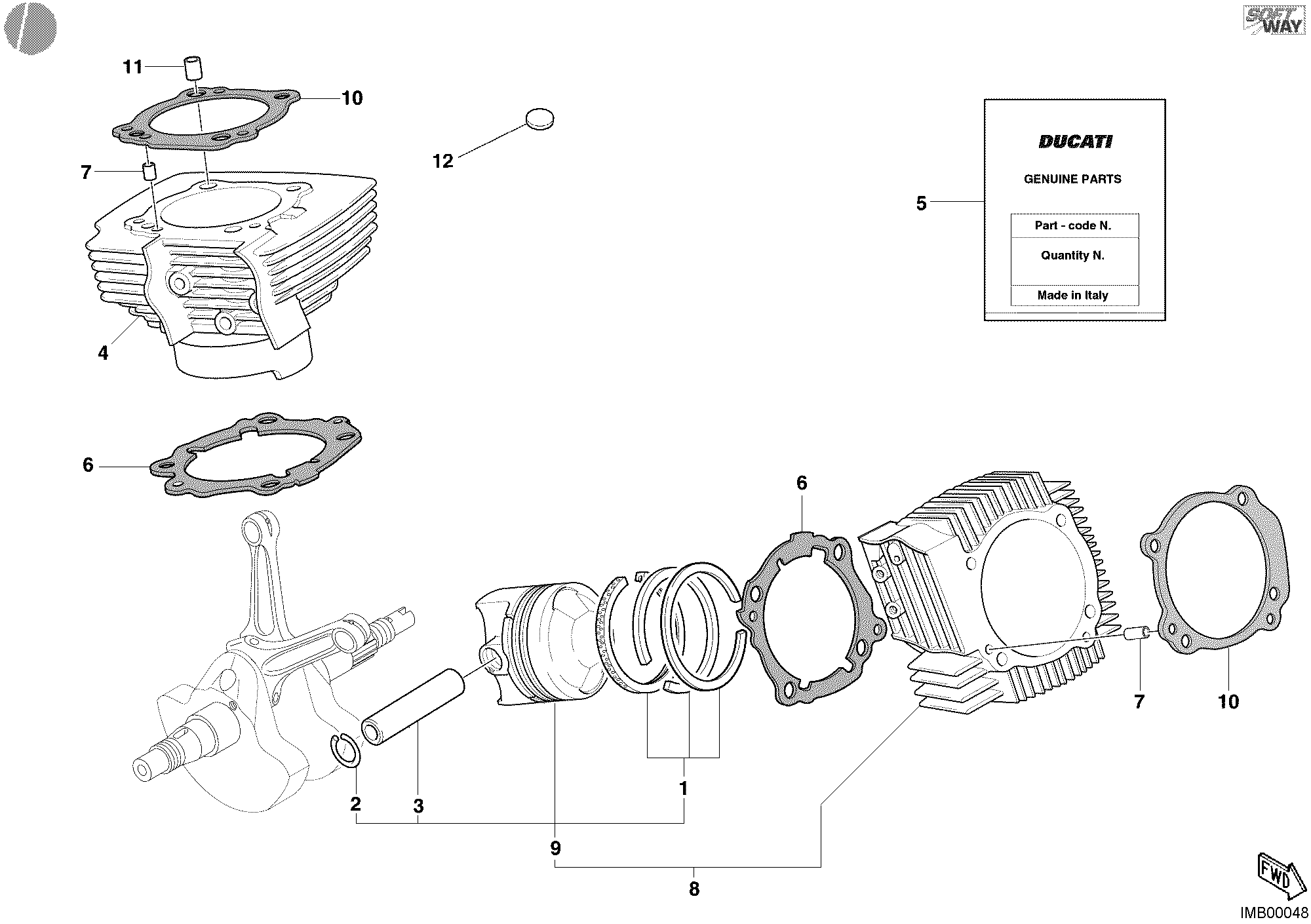 007 CYLINDRE PISTON POUR SUPERSPORT 1000 SS 2004