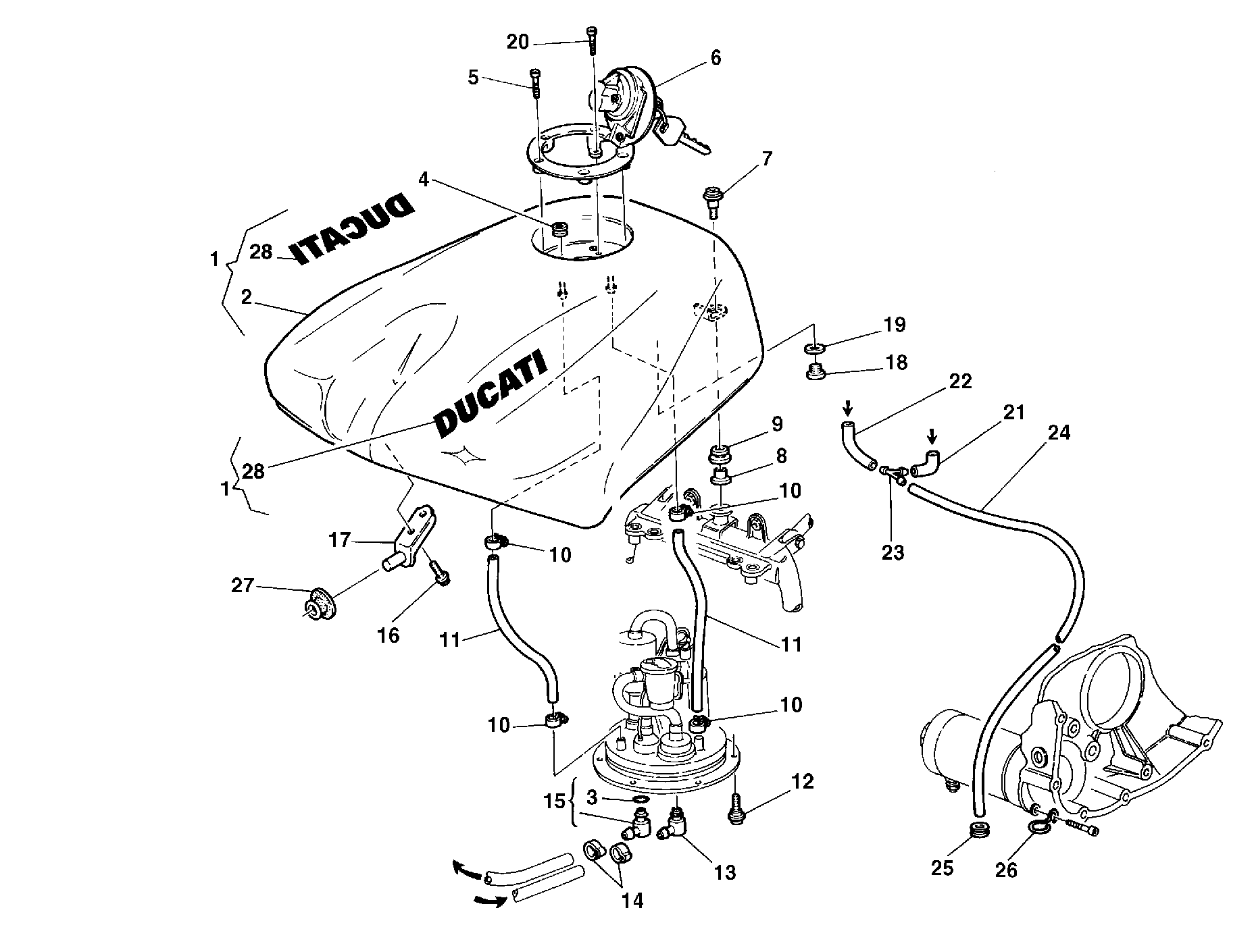340 RESERVOIR CARBURANT POUR SUPERBIKE 996 1999