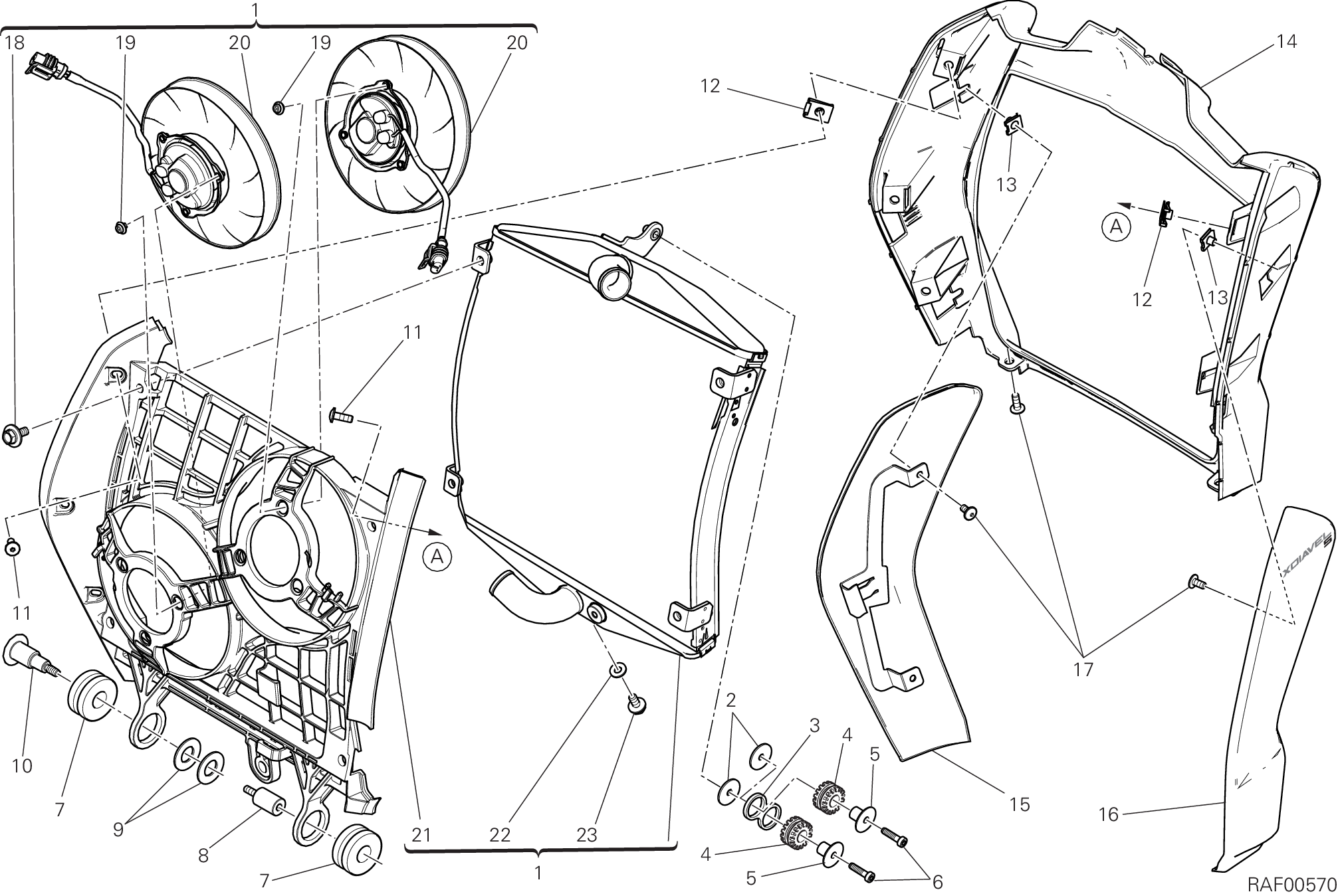 030 RADIATEUR DEAU POUR XDIAVEL S 2019