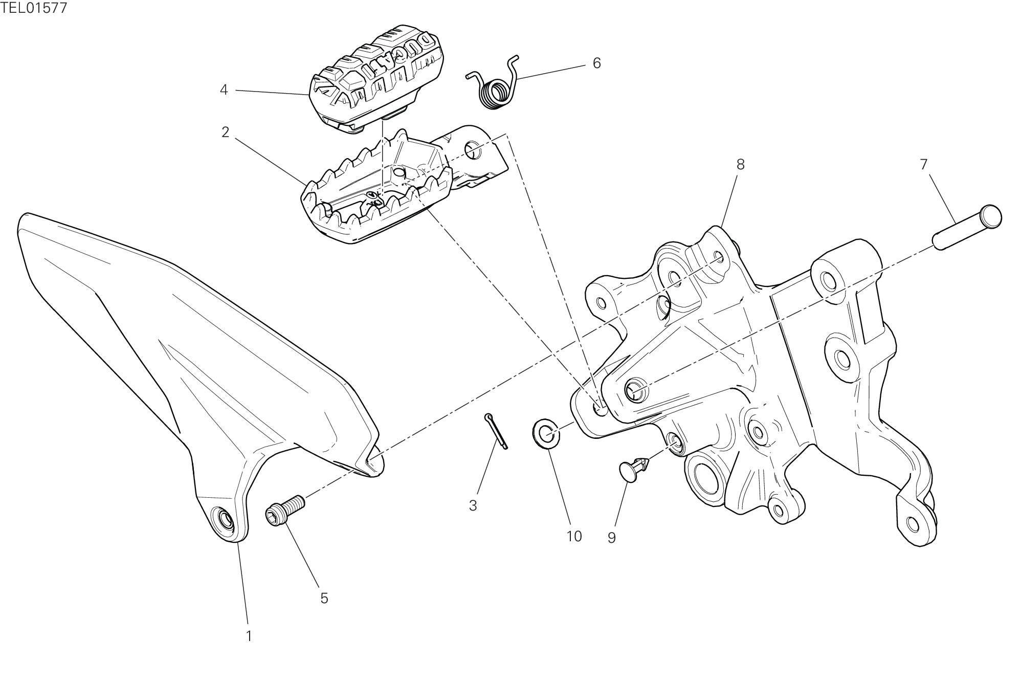 26B REPOSE PIEDS DROIT POUR MULTISTRADA V4 RS 2024