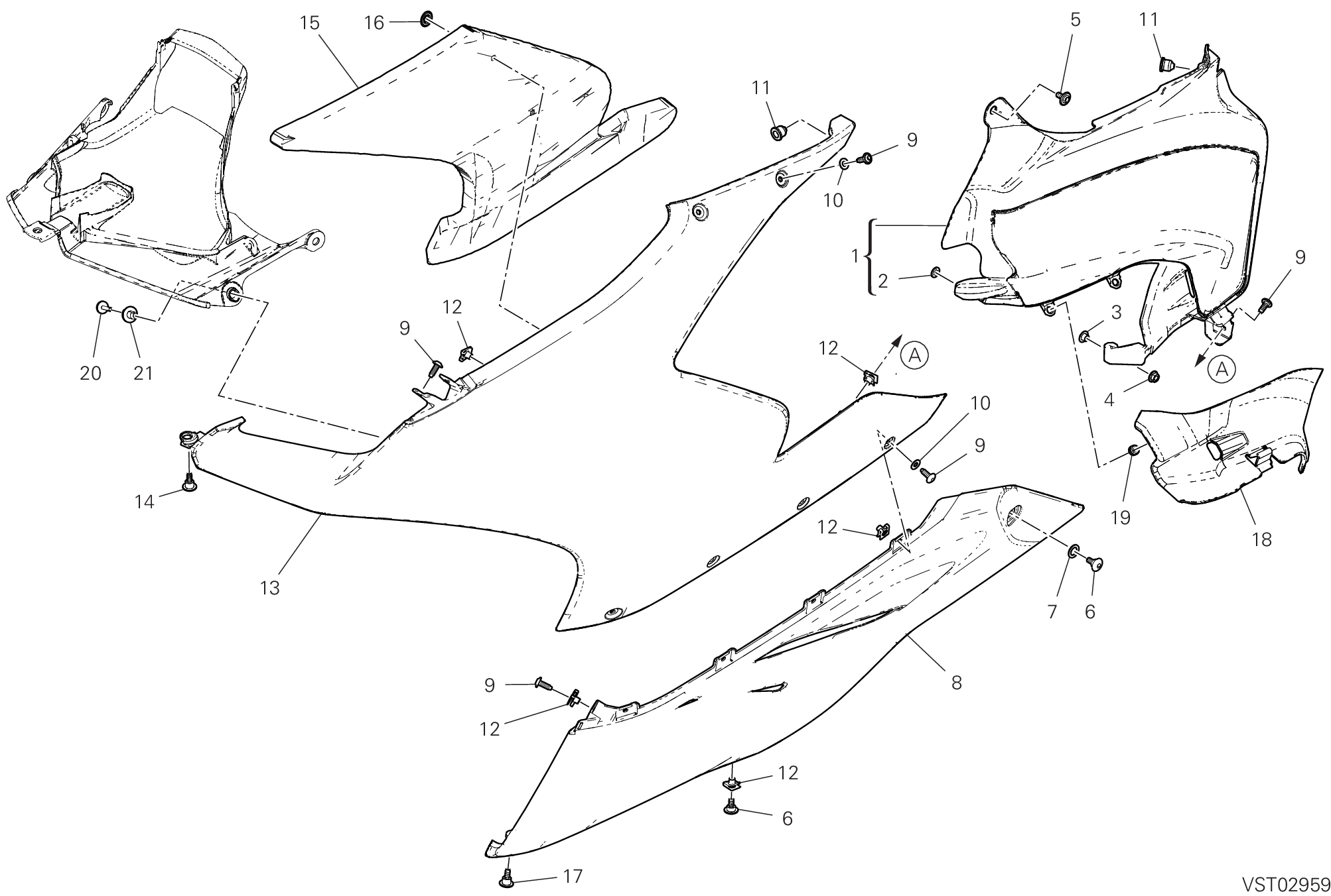36C CARENE GAUCHE POUR SUPERBIKE PANIGALE V2 SUPERQUADRO FINAL EDITION 2025