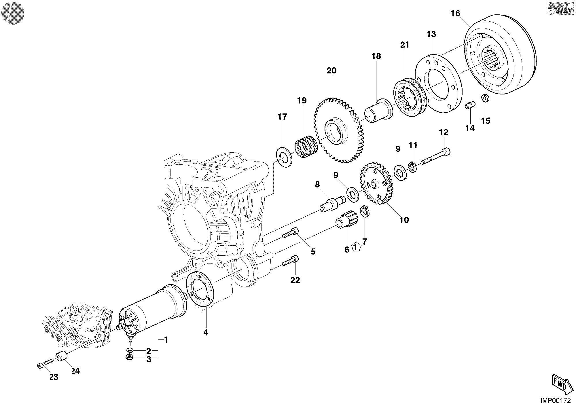 012 DEMARREUR ELECTRIQUE POUR MULTISTRADA 1000 2003