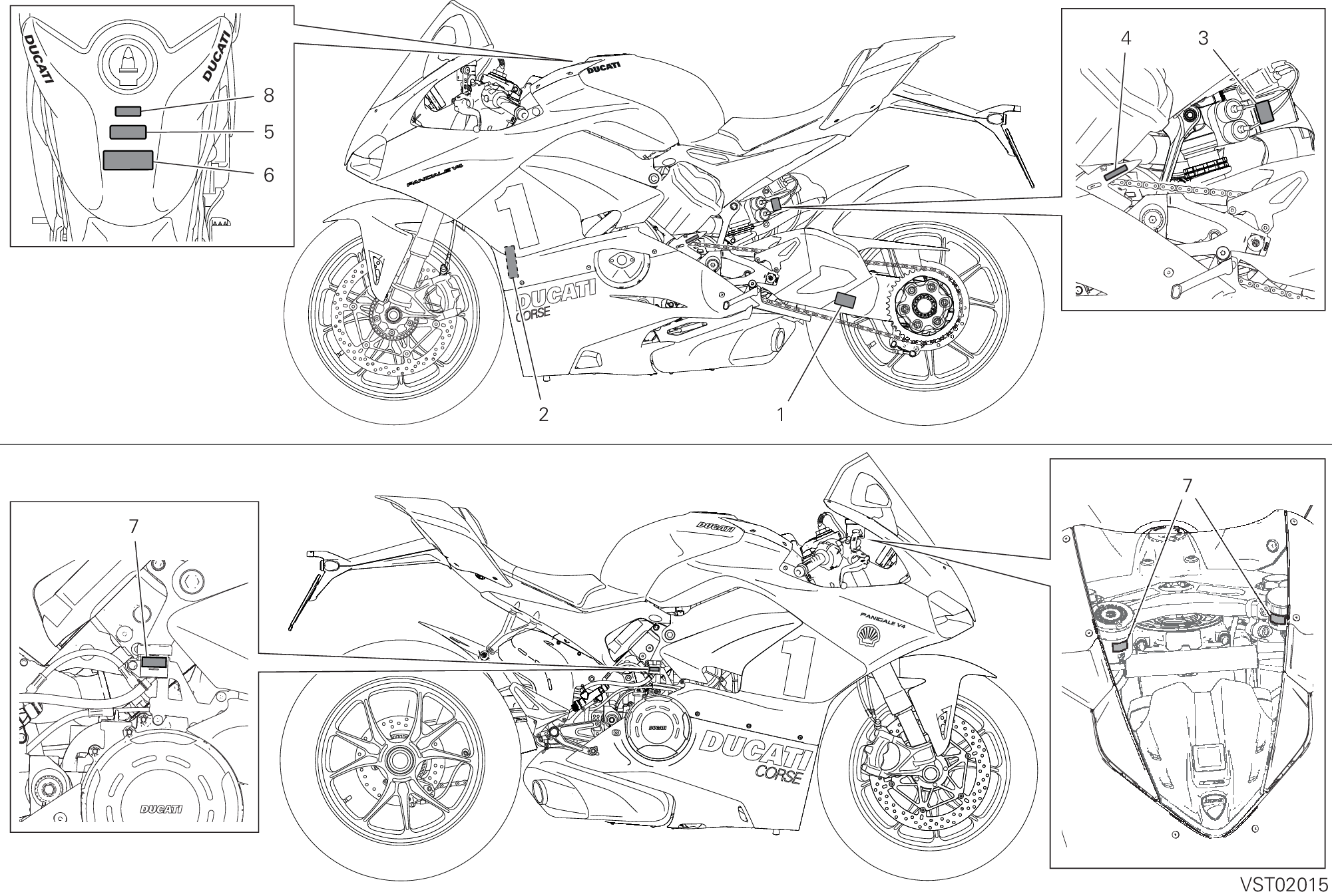 38A POSITIONNEMENT DE PLACEMENT POUR SUPERBIKE PANIGALE 25ANNIVERSARIO 916 2020