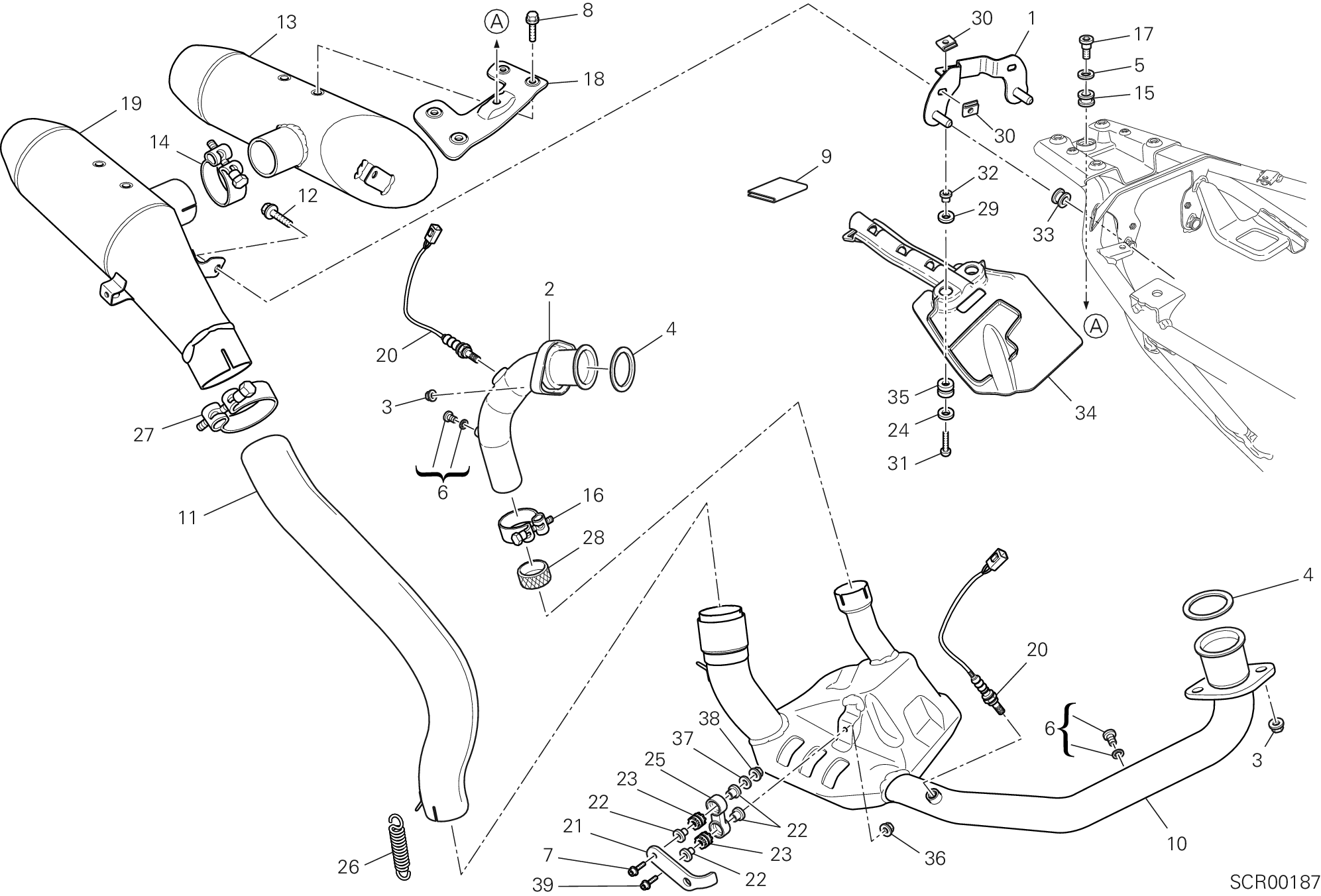 017 ECHAPPEMENT POUR HYPERMOTARD 796 2012
