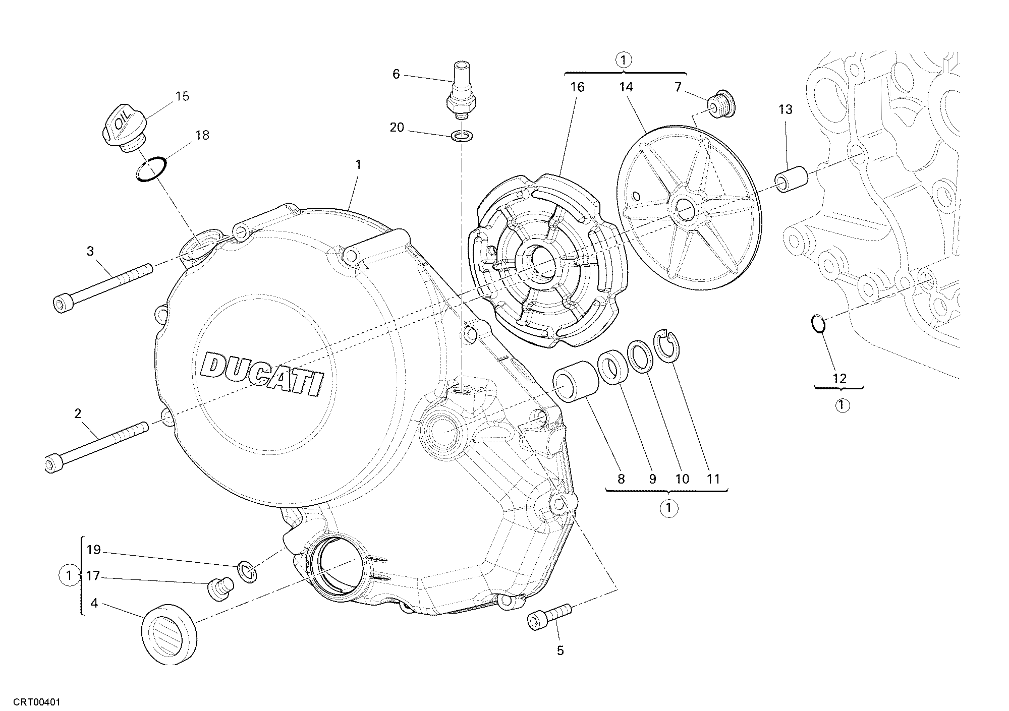 005 COUVERCLE EMBRAYAGE POUR SUPERBIKE 848 2009