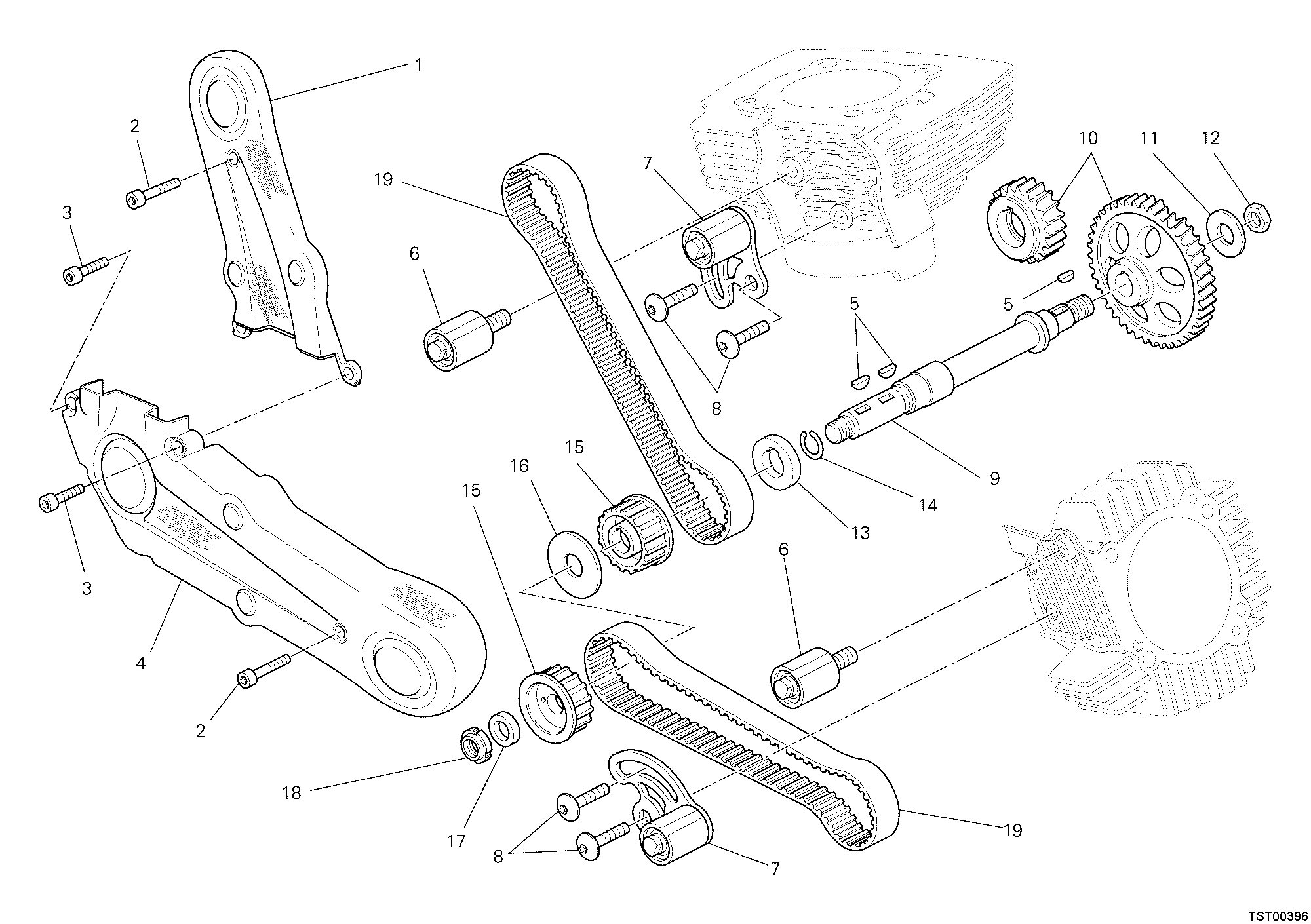 008 COURROIE DISTRIBUTION POUR HYPERMOTARD 1100 EVO SP 2011