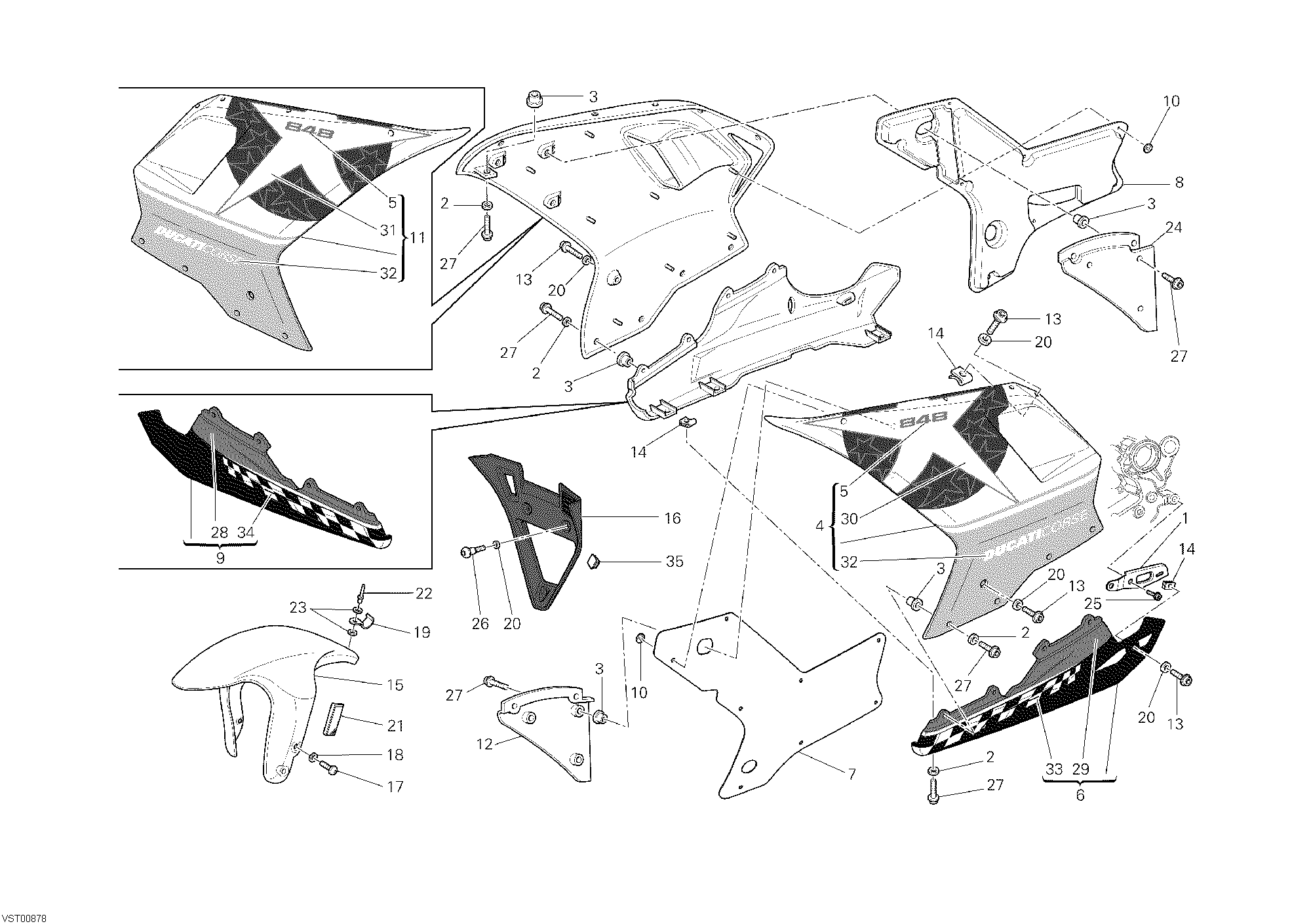 34A HABILLAGE POUR SUPERBIKE 848 HAYDEN 2010